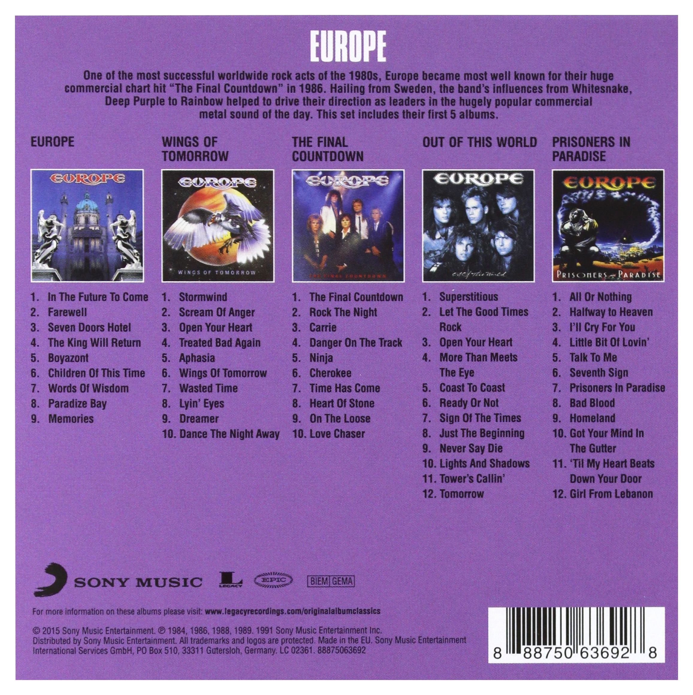Europe - Original Album Classics [5 CD Box set]