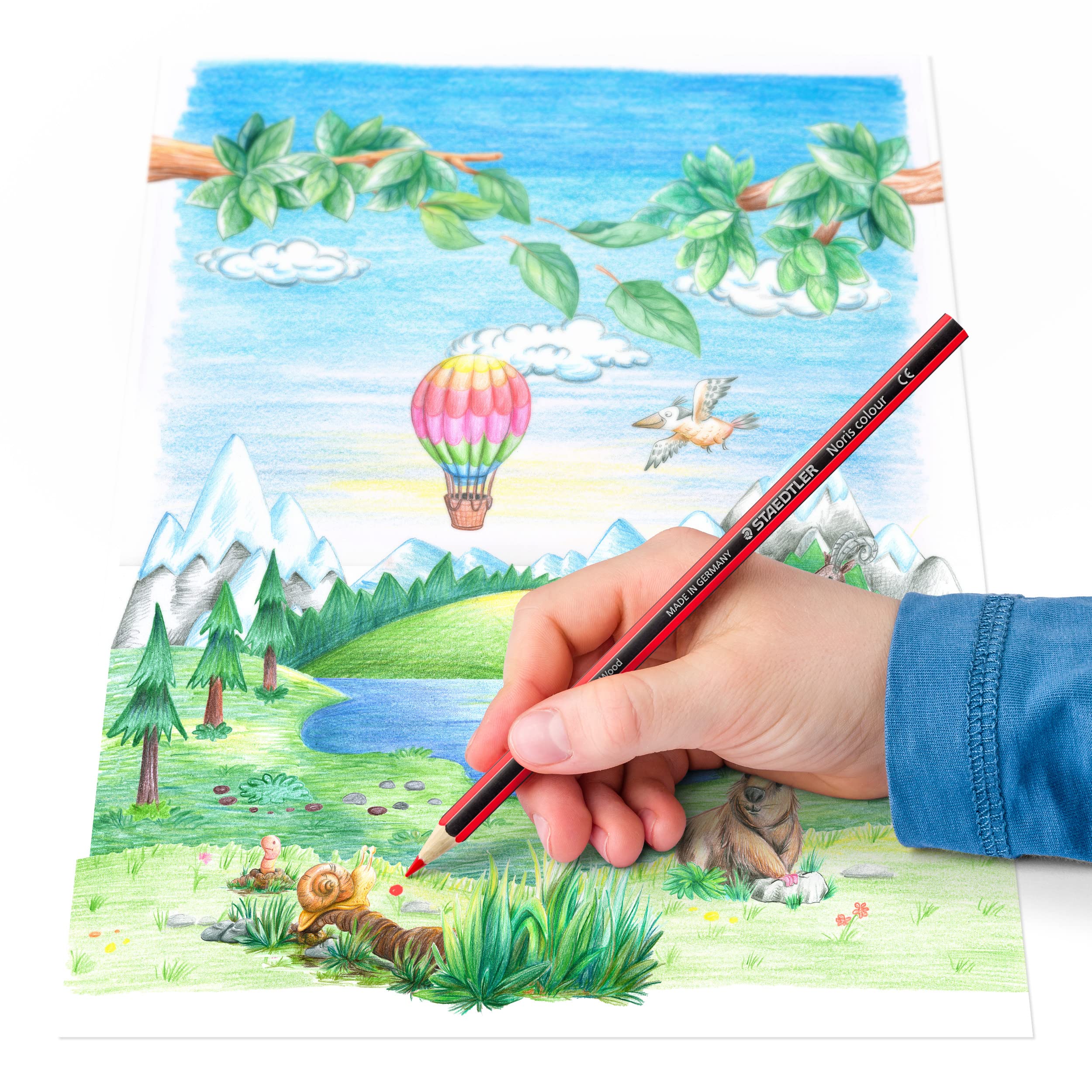 STAEDTLER Noris colour 185-5 - Green Coloured Pencil | Pack of 12 | Upcycled Wood 3