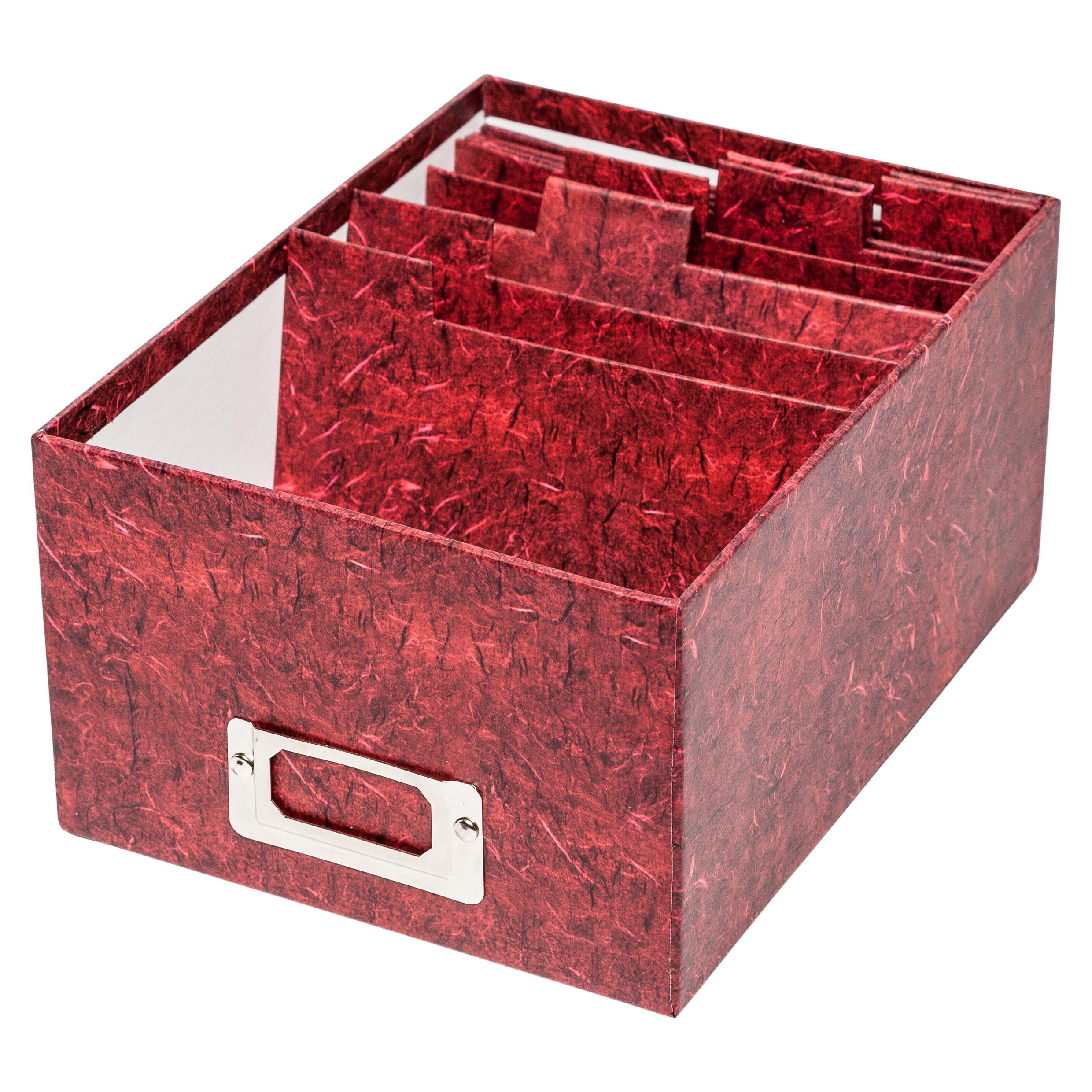 Hampton Frames Photo Storage Box - Holds 700 4x6 Photos | Red Cardboard | Stackable 7