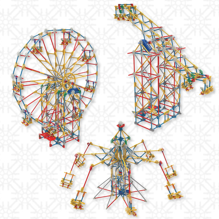 K'NEX 3-in-1 Classic Amusement Park Building Set - 744-Piece Playset for Ages 9+