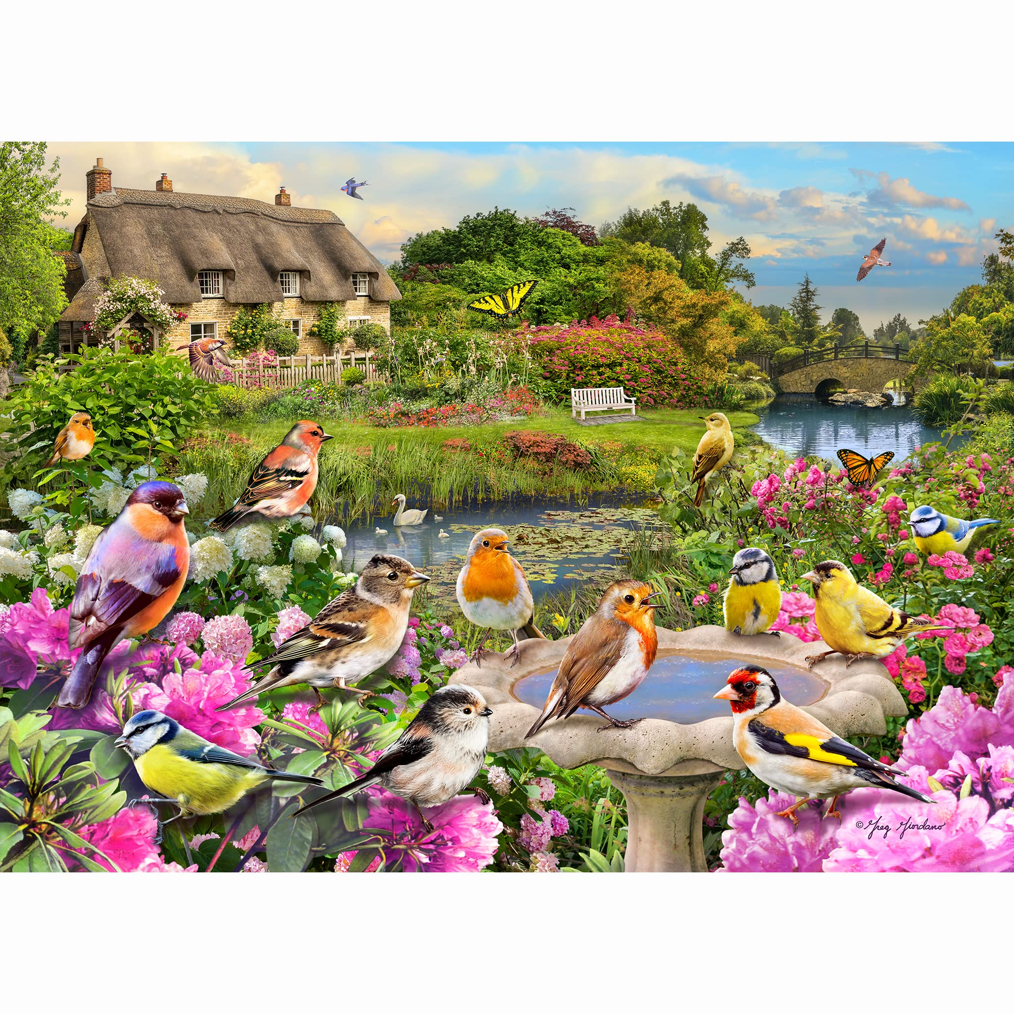 Gibsons Birdsong by the Stream Jigsaw Puzzle - 1000 Pieces | Nature Theme | Adult Puzzle