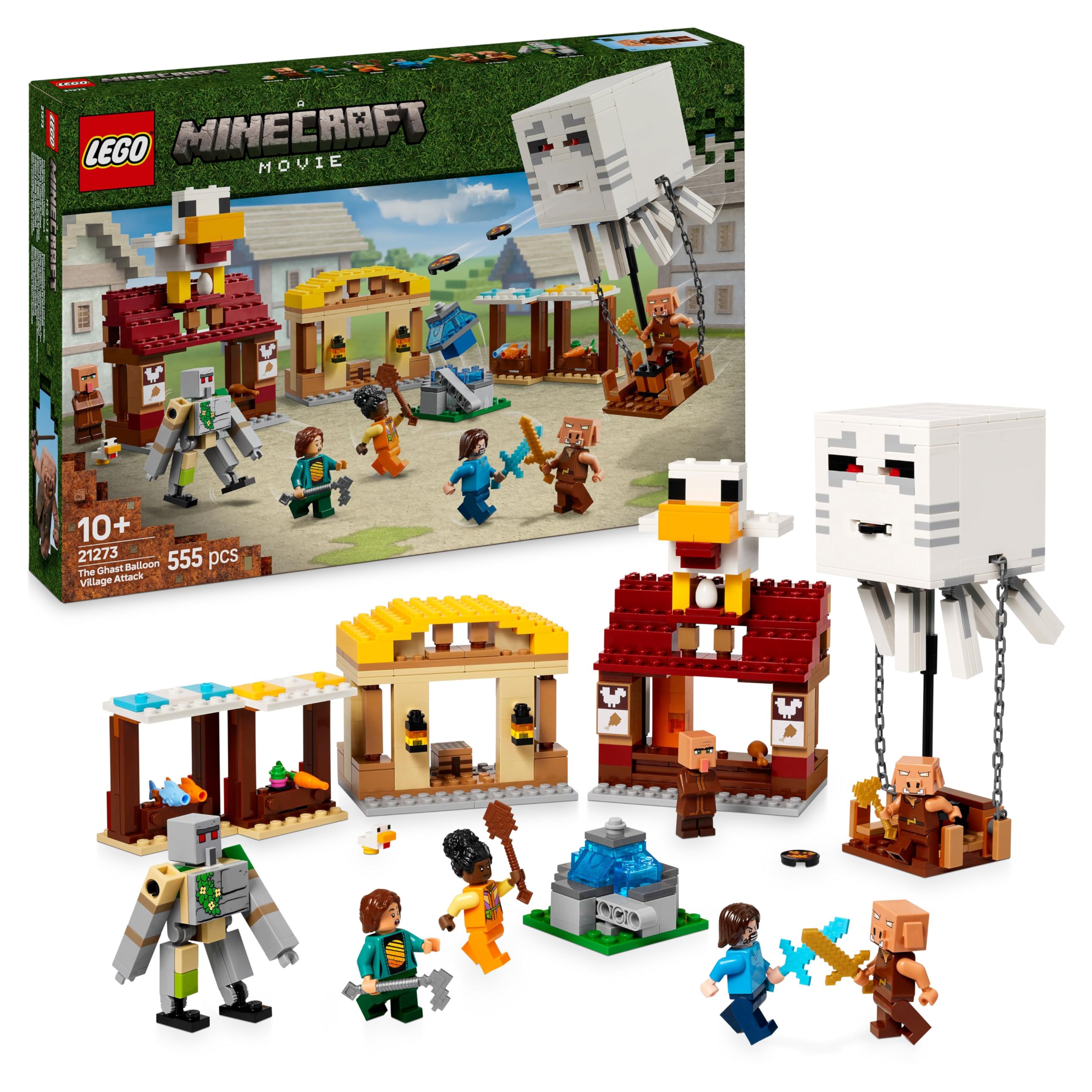 LEGO Minecraft The Ghast Balloon Village Attack Building Set 21273 | Ages 10+ 1