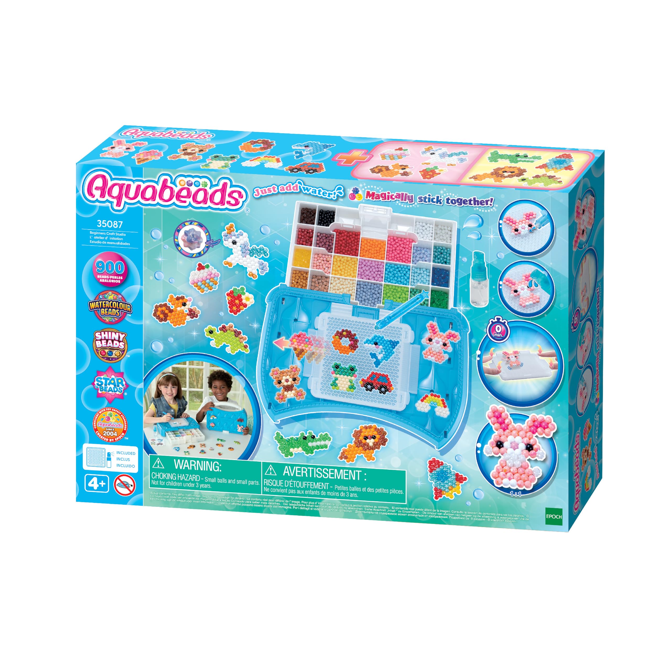 Aquabeads Beginners Craft Studio - 900 Beads in 25 Colours | Includes Carry Case & Templates 1