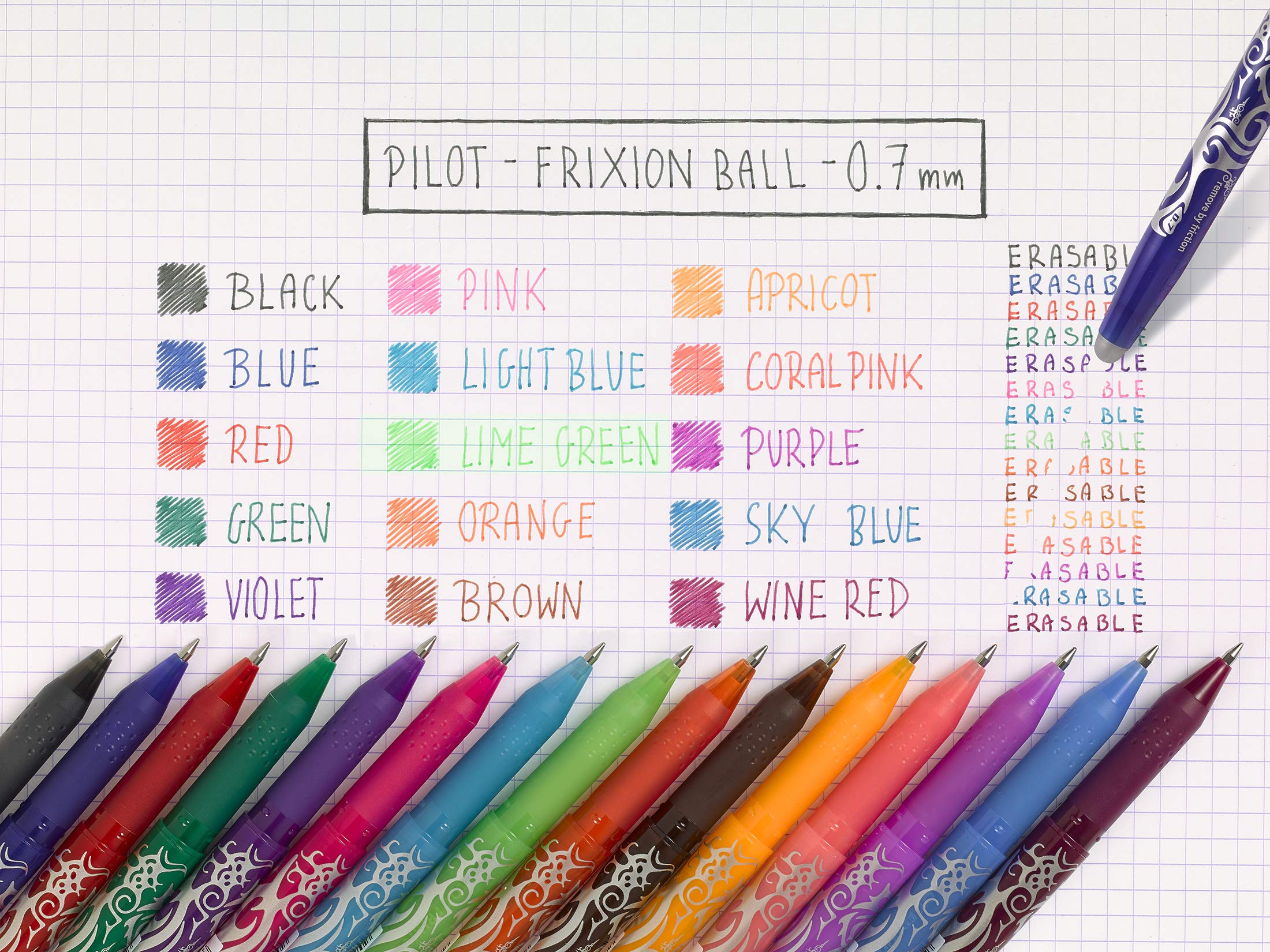 PILOT FriXion Rollerball Refill - 0.7mm Black Ink | Erasable Gel Paste | Pack of 6 5