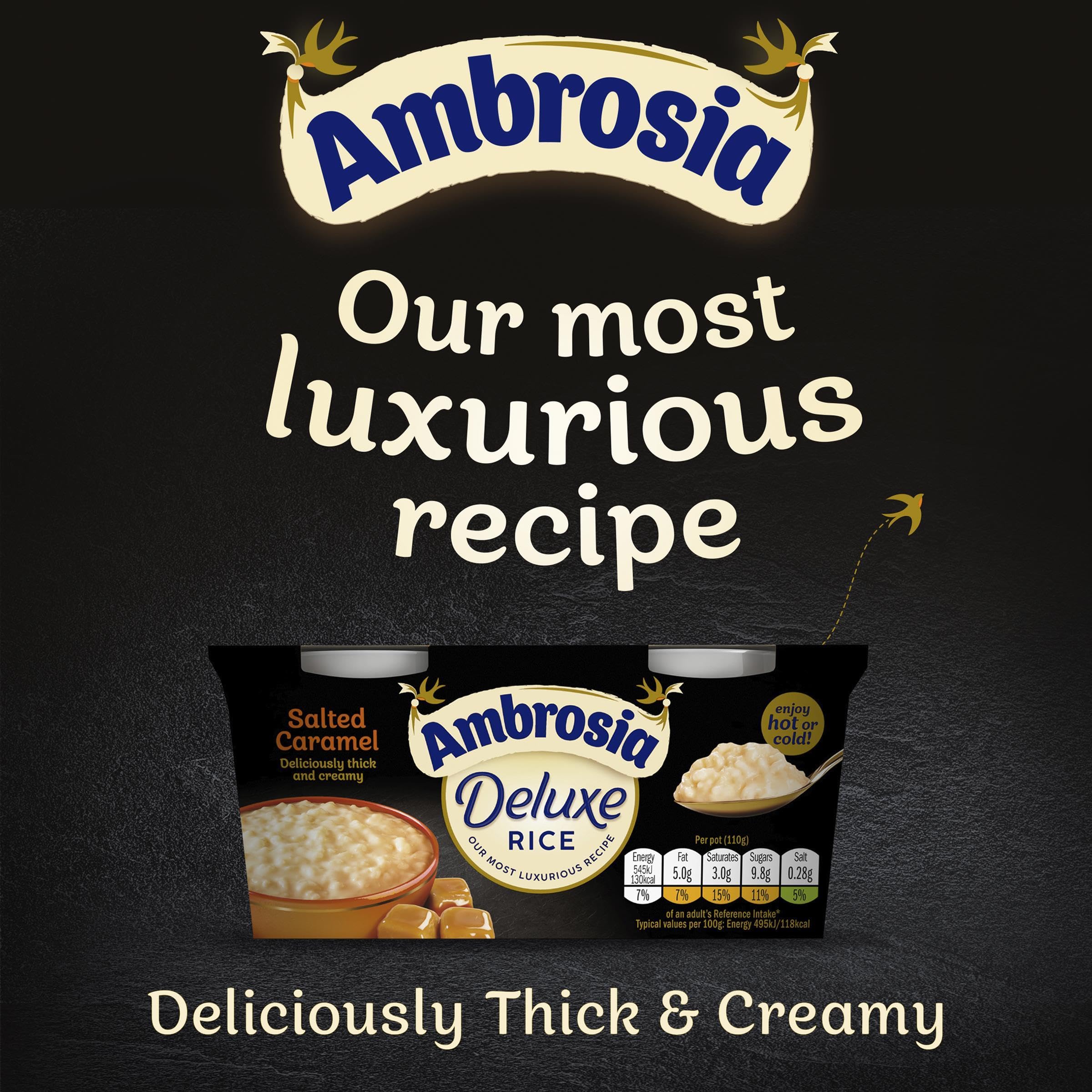 Ambrosia Deluxe Rice Pudding - Salted Caramel Flavour | Pack of 16 Pots (110g Each) 6