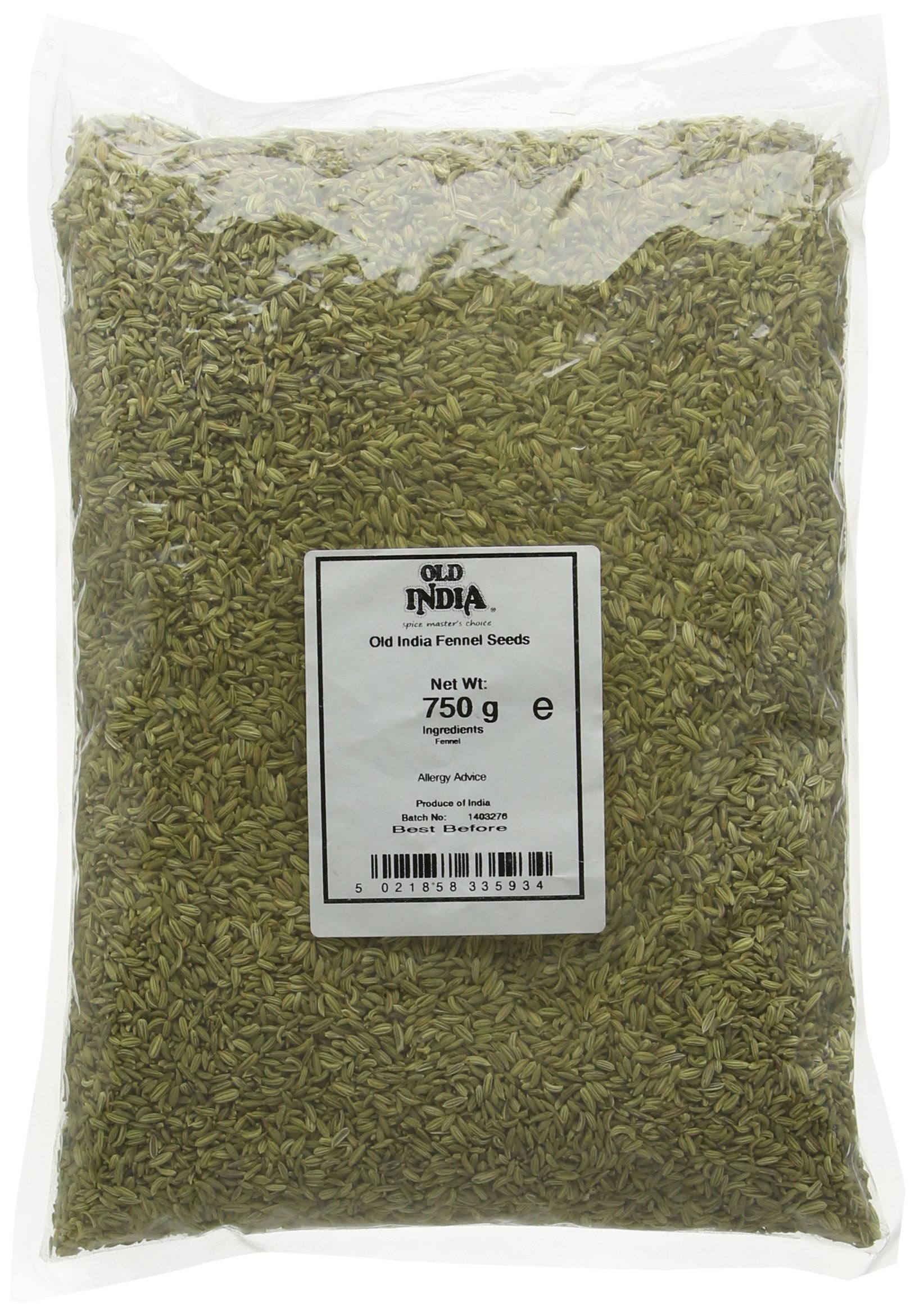 Old India Fennel Seeds - 100% Natural Whole Spice | 750g Heat Sealed Bag