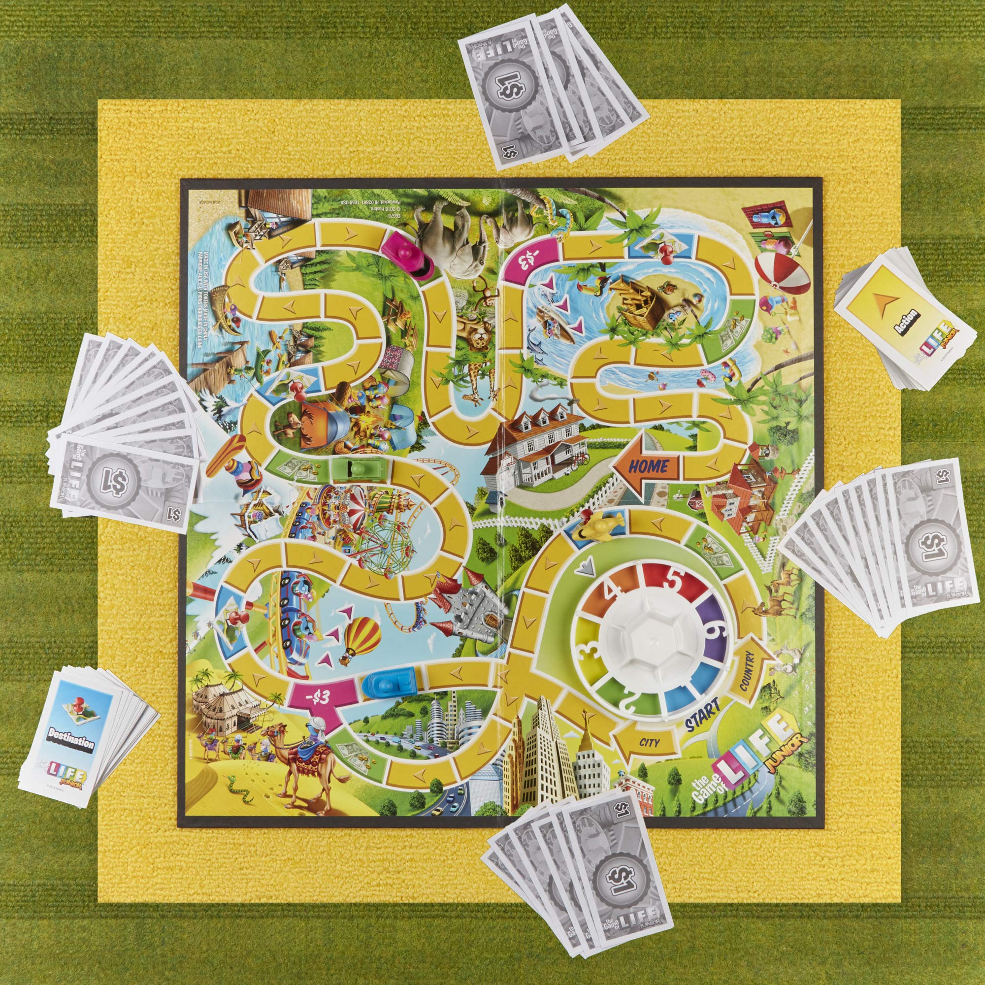 Hasbro Gaming The Game of Life Junior Board Game - Family Vacation Adventure for Kids Ages 5+, 2-4 Players 5