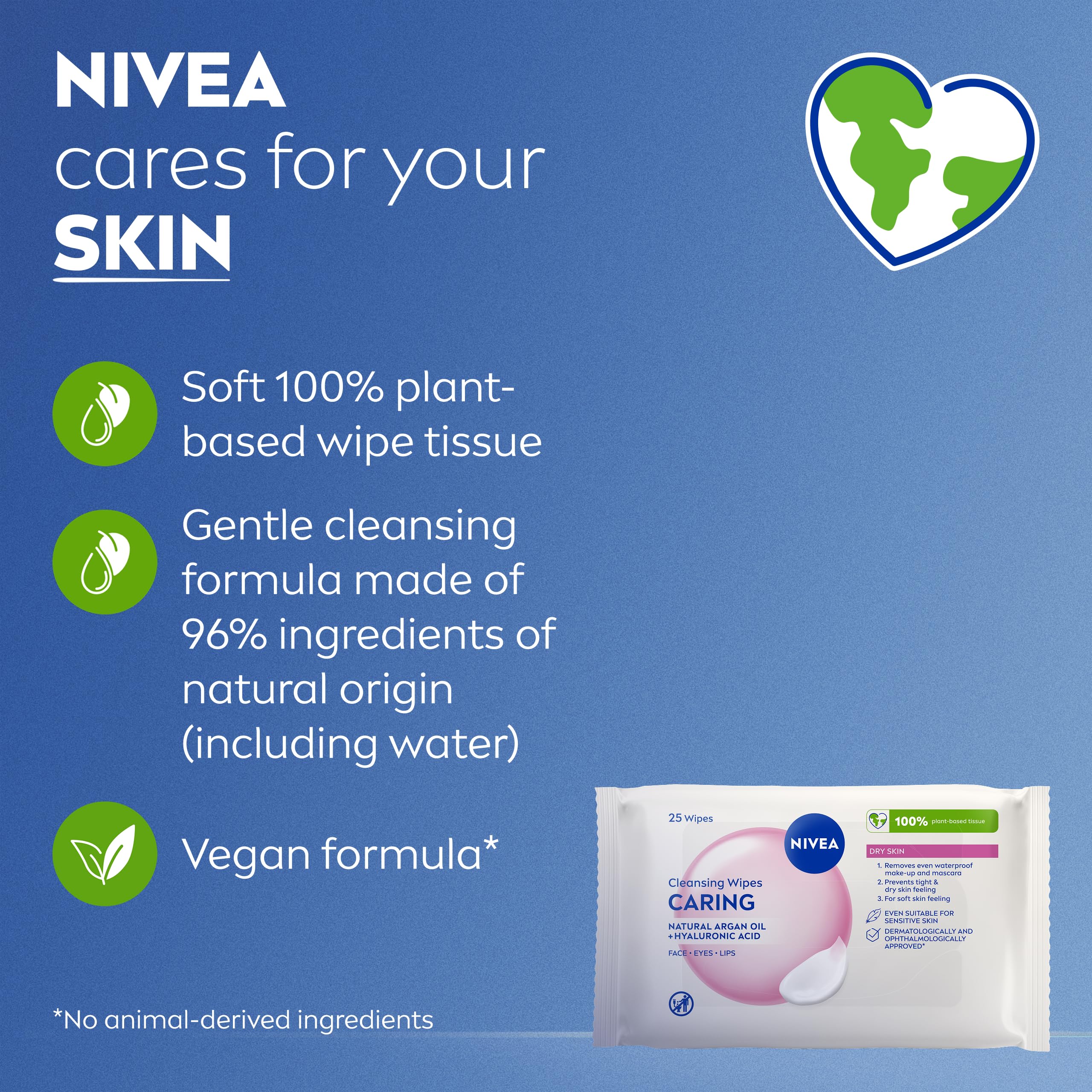 NIVEA 3-in-1 Cleansing Face Wipes for Dry Skin - 25 Sheets | Waterproof Makeup Removal 7