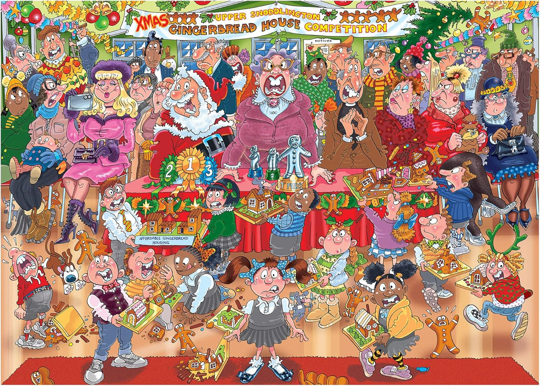 Jumbo Wasgij Christmas 18 Gingerbread Showstopper 2000-Piece Jigsaw Puzzle Set for Adults