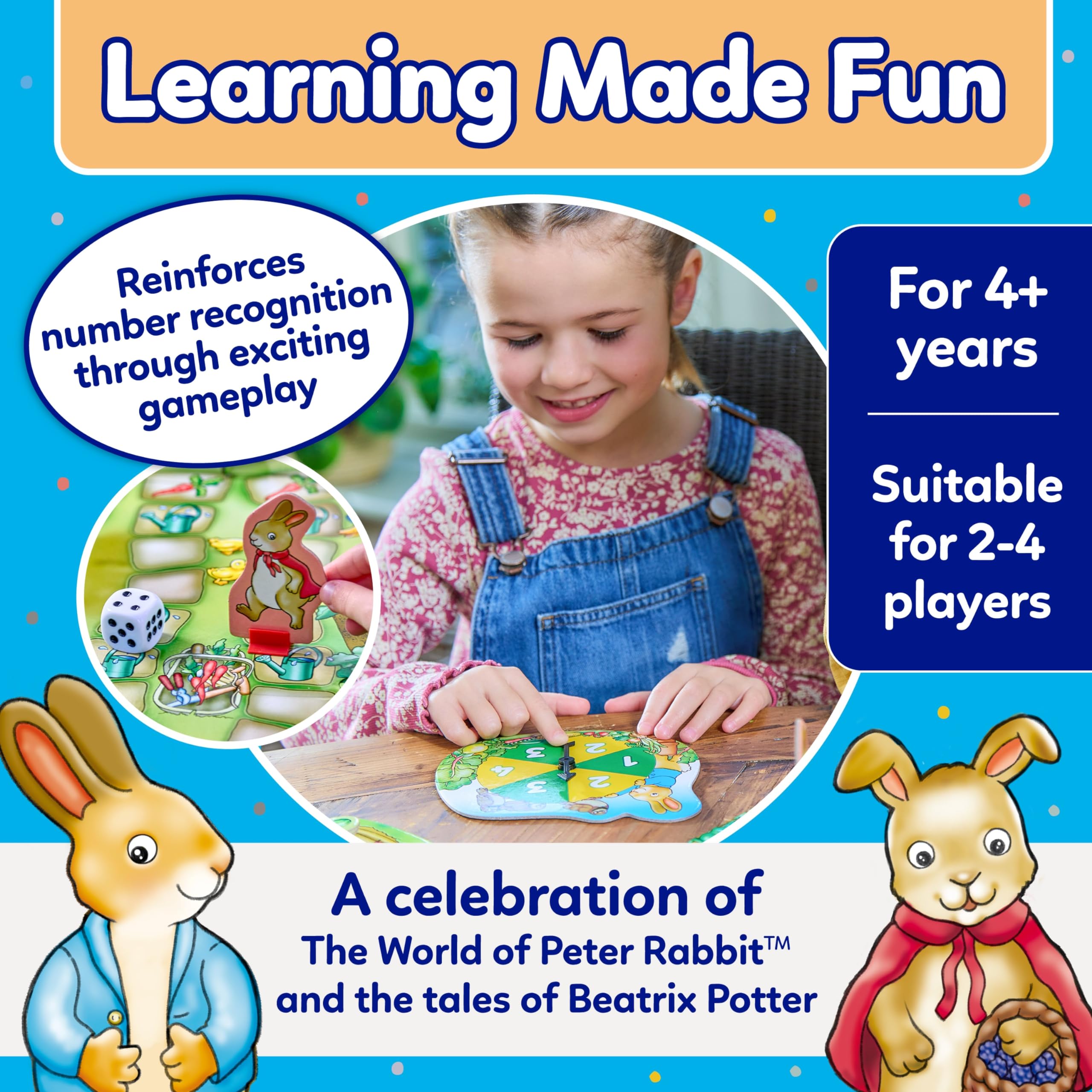 Orchard Toys Peter Rabbit Don’t Wake Mr. McGregor - Counting Board Game | Ages 3+ | 2-4 Players 3