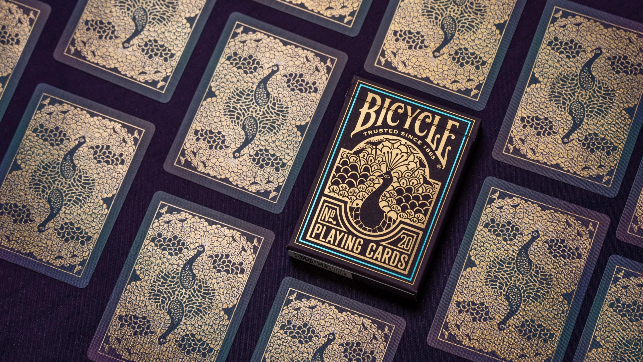 Bicycle Peacock Purple Playing Cards - Air Cushion Finish | Cold-Foil Accents | 1 Deck 4