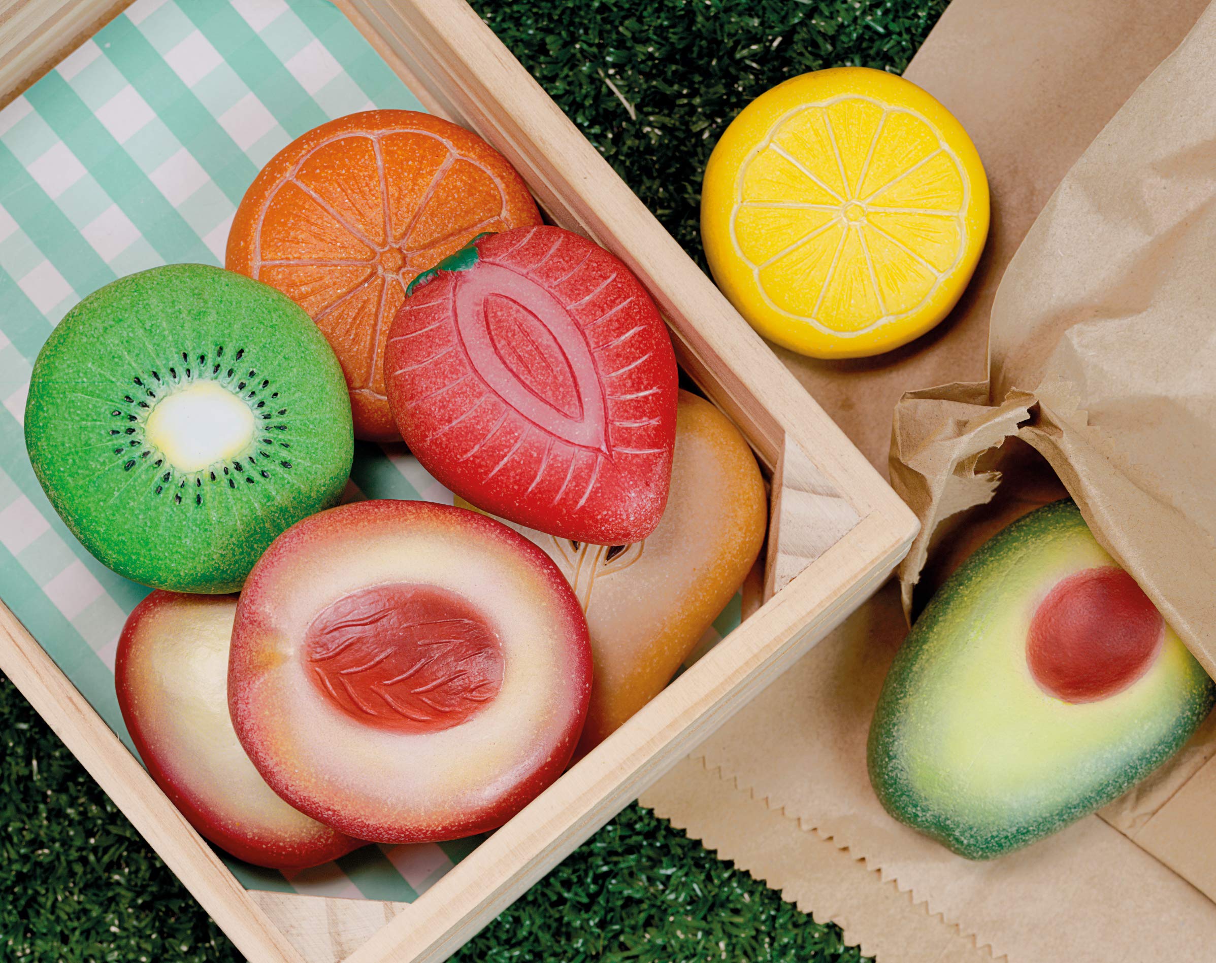 Yellow Door Fruit Sensory Play Stones - 8 Stones | Durable Stone & Resin | Ages 24m+ 9