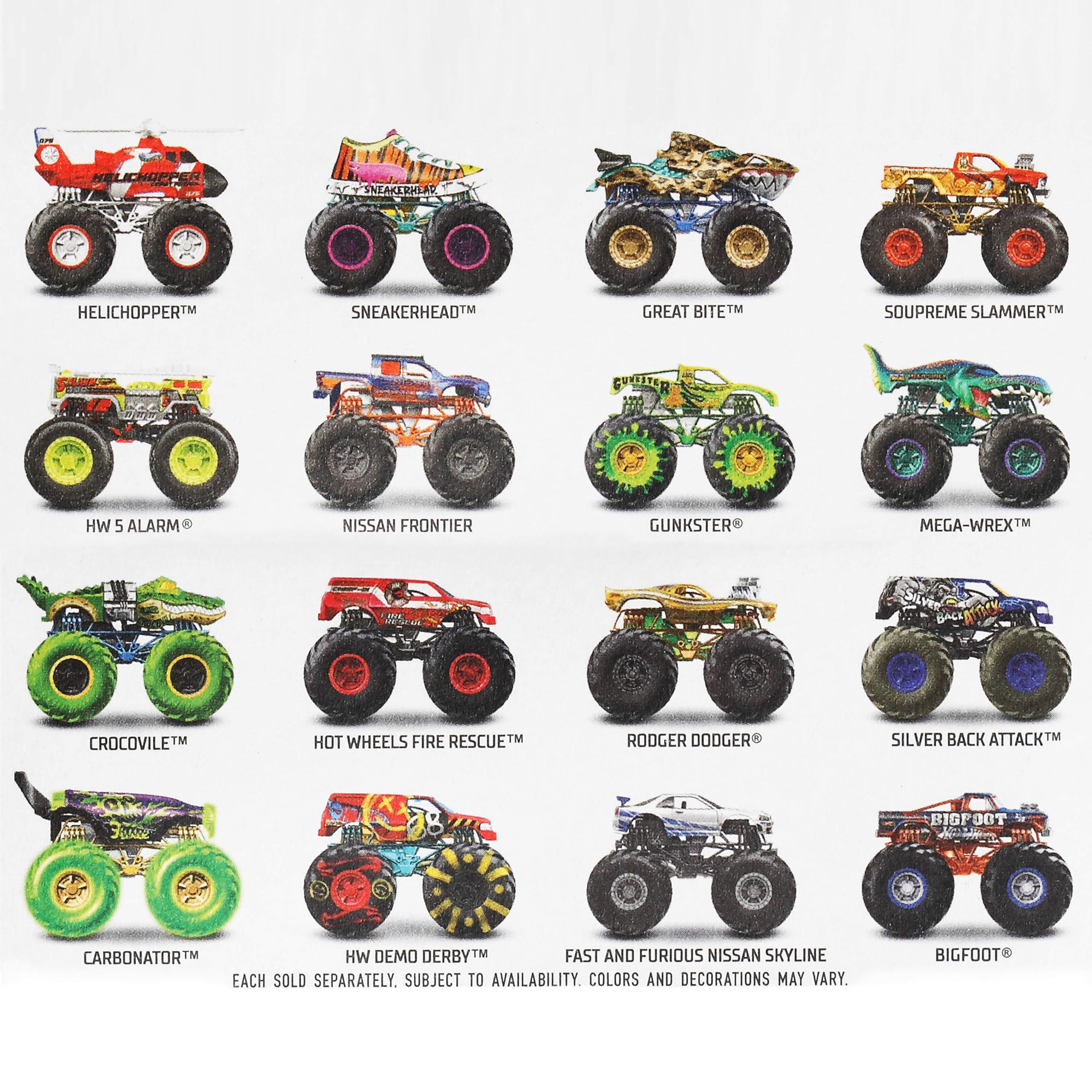 Hot Wheels Monster Trucks 1:64 Scale Die-Cast Assortment with Giant Wheels 5