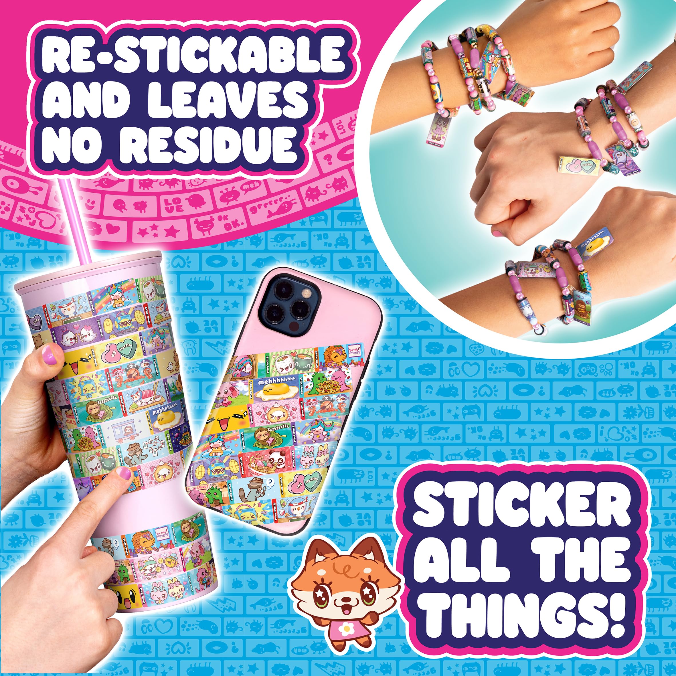 STICKI ROLLS Sticki Station S3 Jewelry Making Kit | 320 Stickers | 144 Beads | Create 6 Bracelets & 2 Necklaces 6