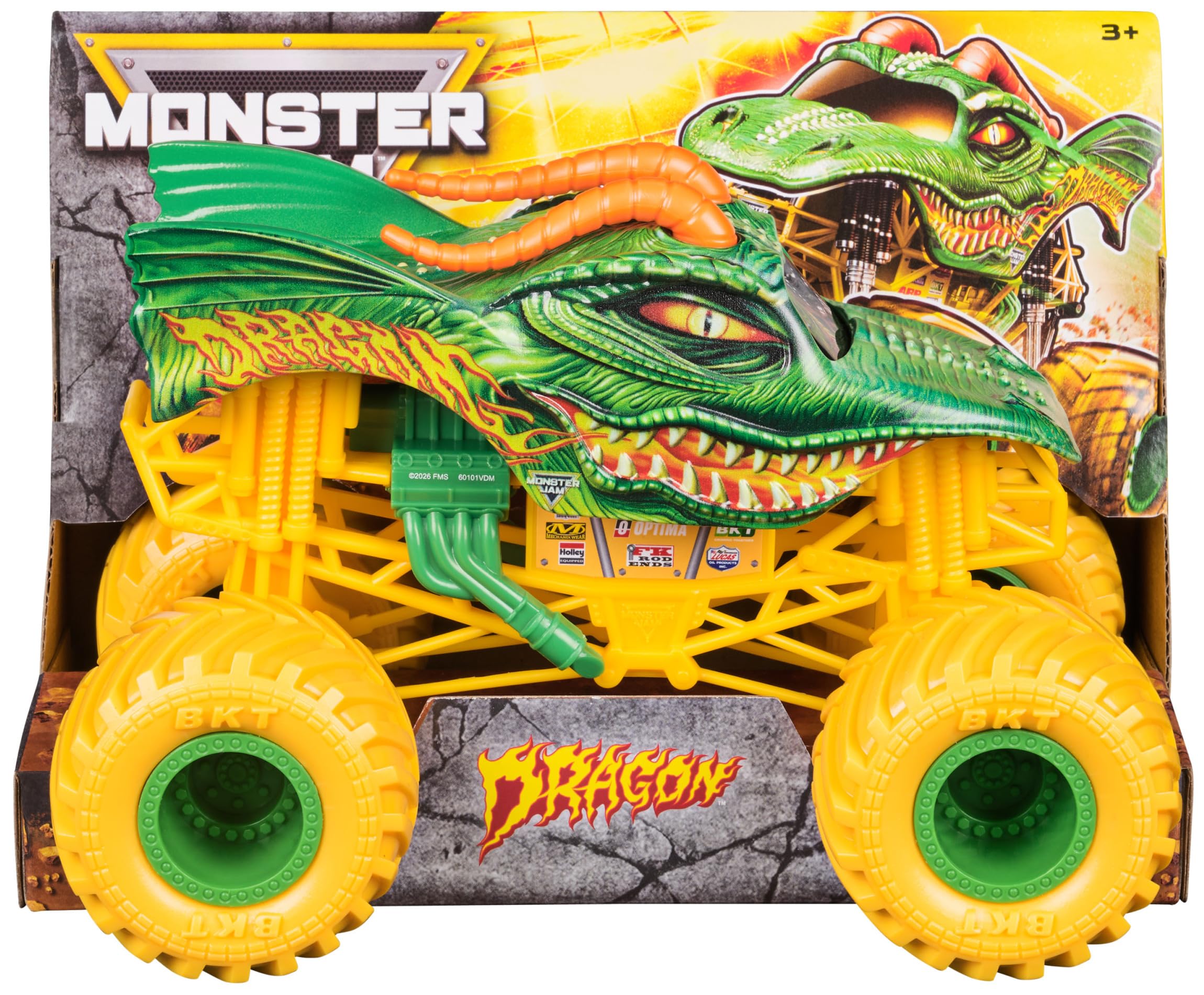 Monster Jam Dragon 1:24 Scale Collector Die-Cast Monster Truck | Working Suspension 1