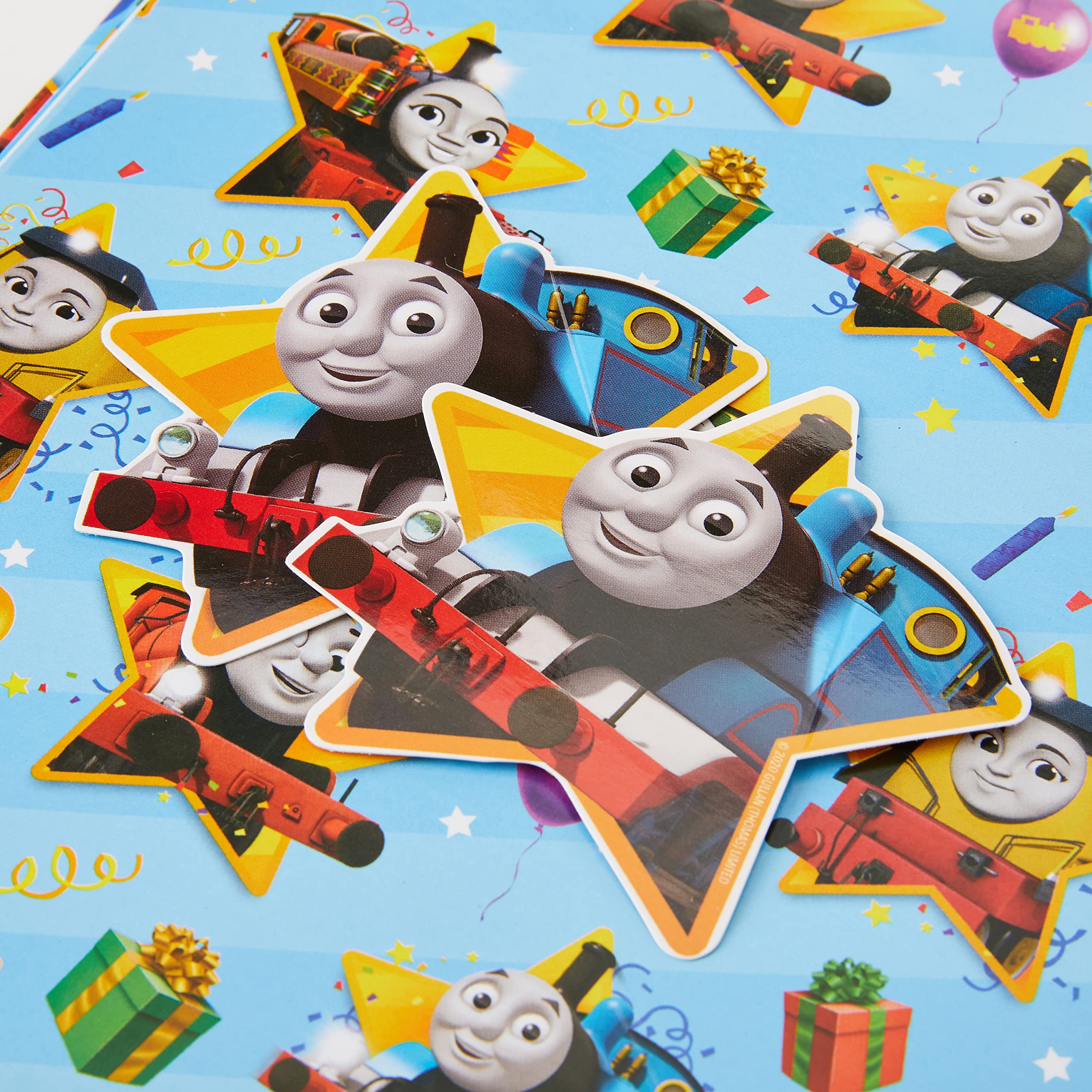 Danilo Promotions LTD Thomas & Friends Gift Wrapping Paper - 2 Sheets & 2 Tags | Birthday Theme