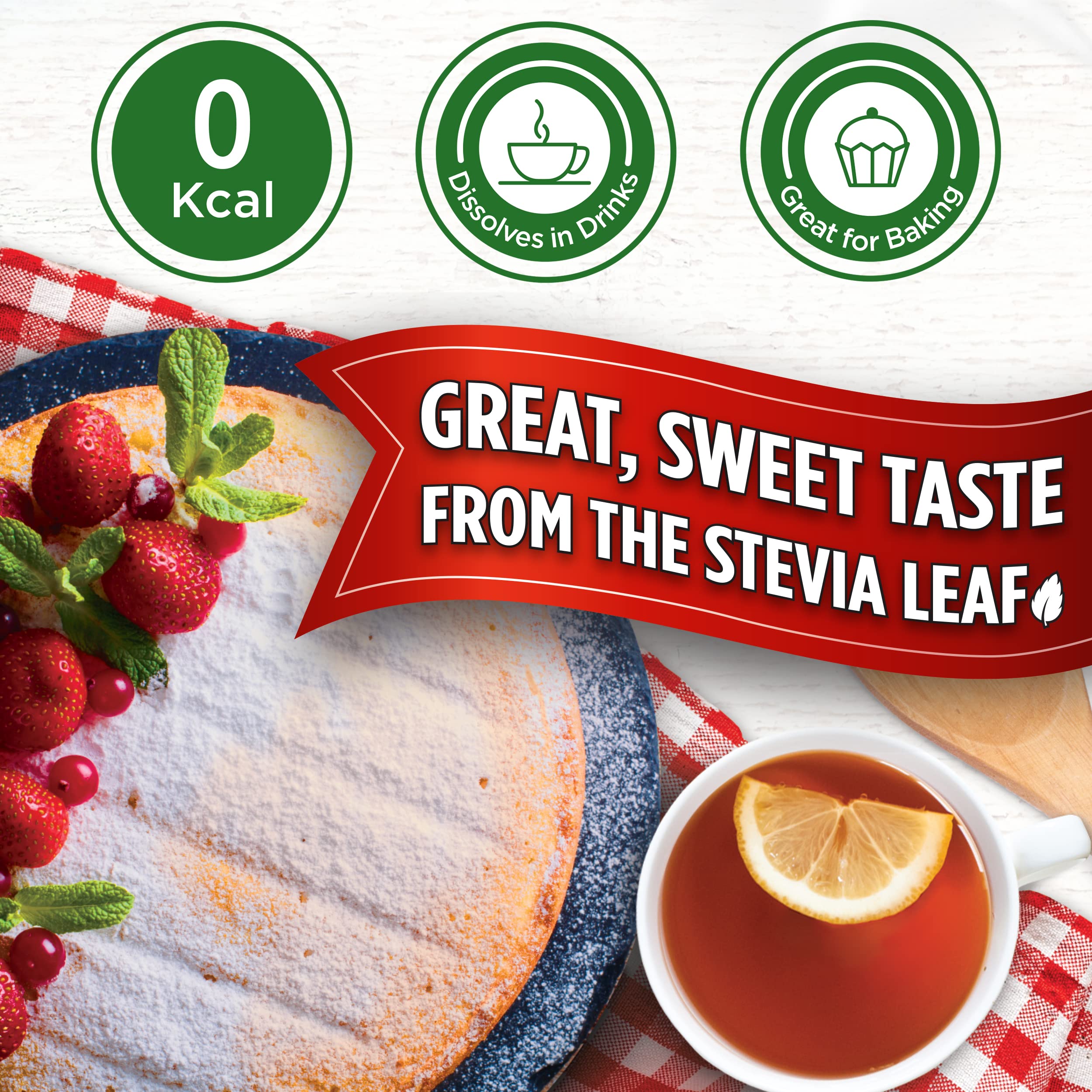Splenda Stevia No Calorie Sweetener - Zero Calories | 240g Pouch | Baking & Drinks 4