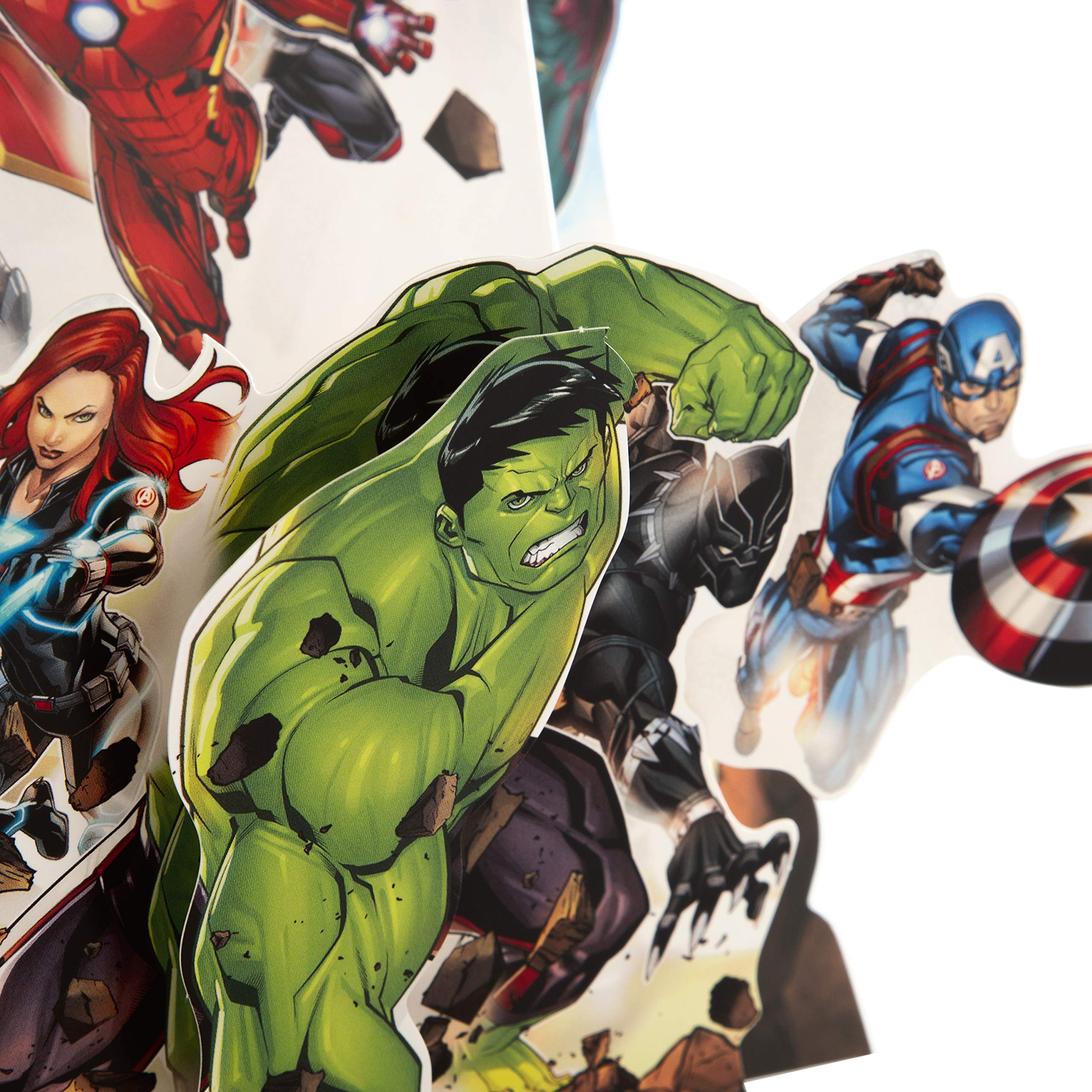 Hallmark Kids' Birthday Card - Pop-out, Moveable, Marvel Avengers Design | 3D Display 4