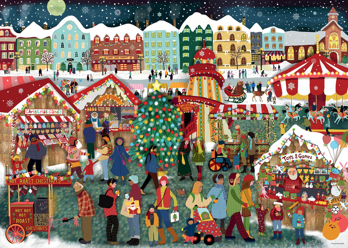 Ravensburger Christmas Market 1000 Piece Jigsaw Puzzle - Glare-Free Image | 70 x 50cm | Ages 12+