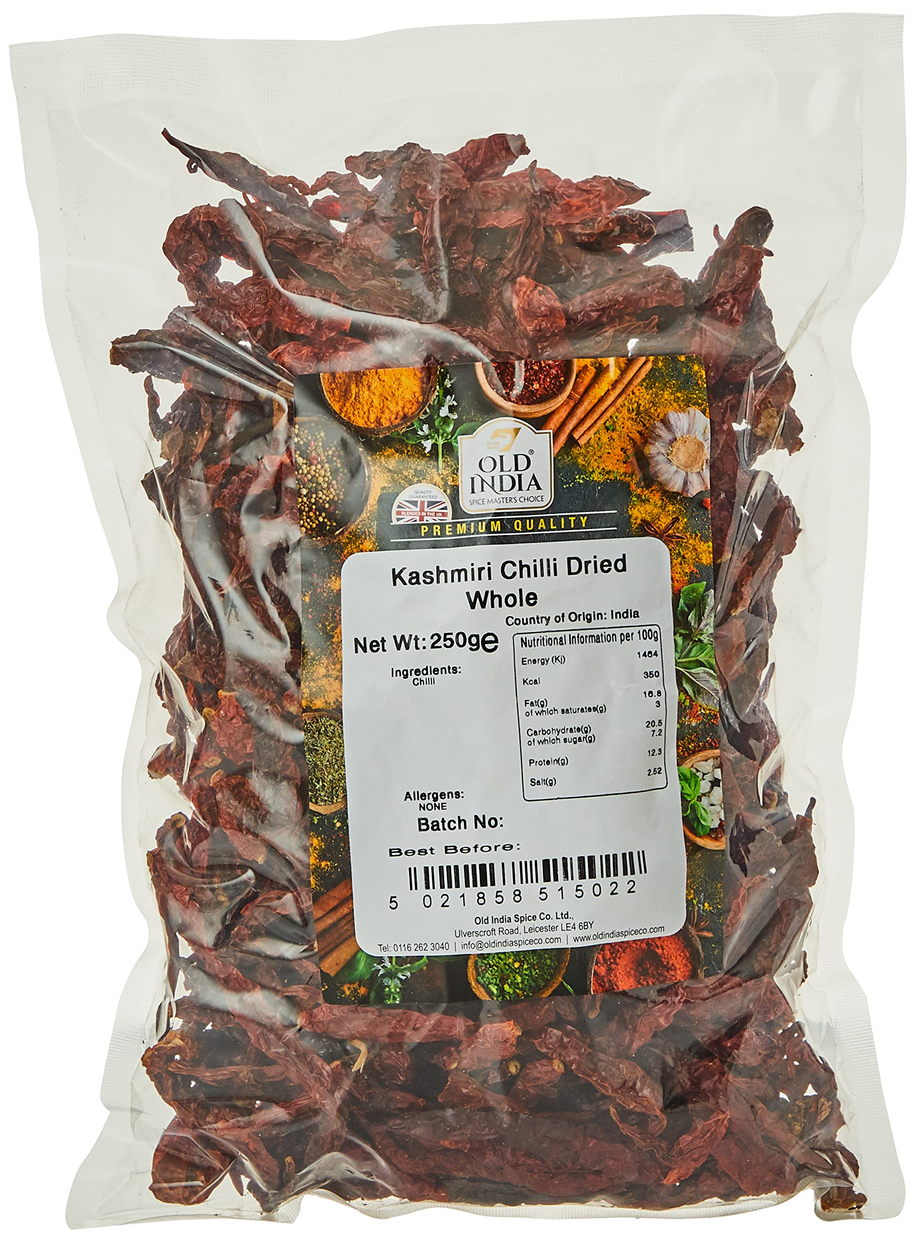 Old India Kashmiri Chilli Dried Whole - Natural, Additive Free | 250g 1