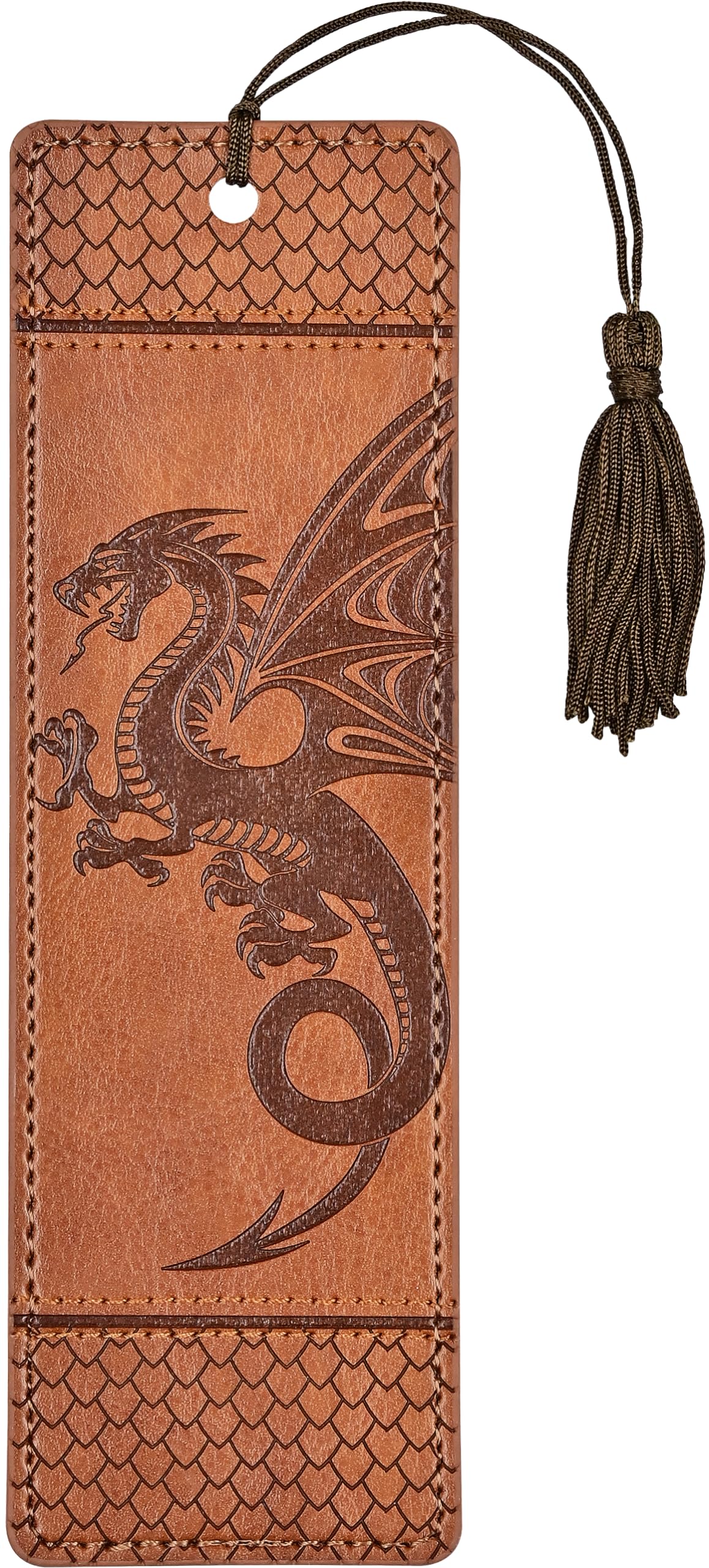 Peter Pauper Press Dragon Artisan Bookmark | Embossed Vegan Leather | 2-1/2'' x 7-1/8''