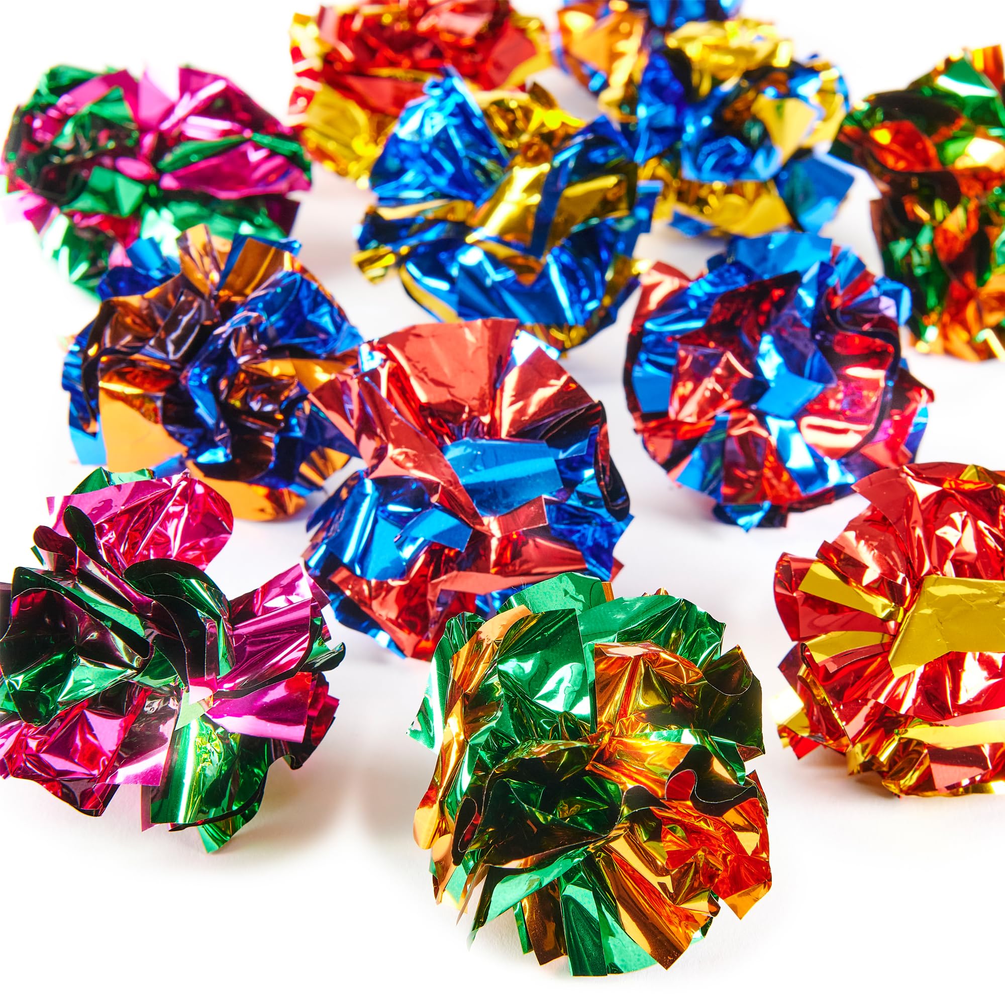 Purring Pussy Crinkle Balls Cat Toy - 12 Pack | Catnip Scent | Crinkle Sound 1