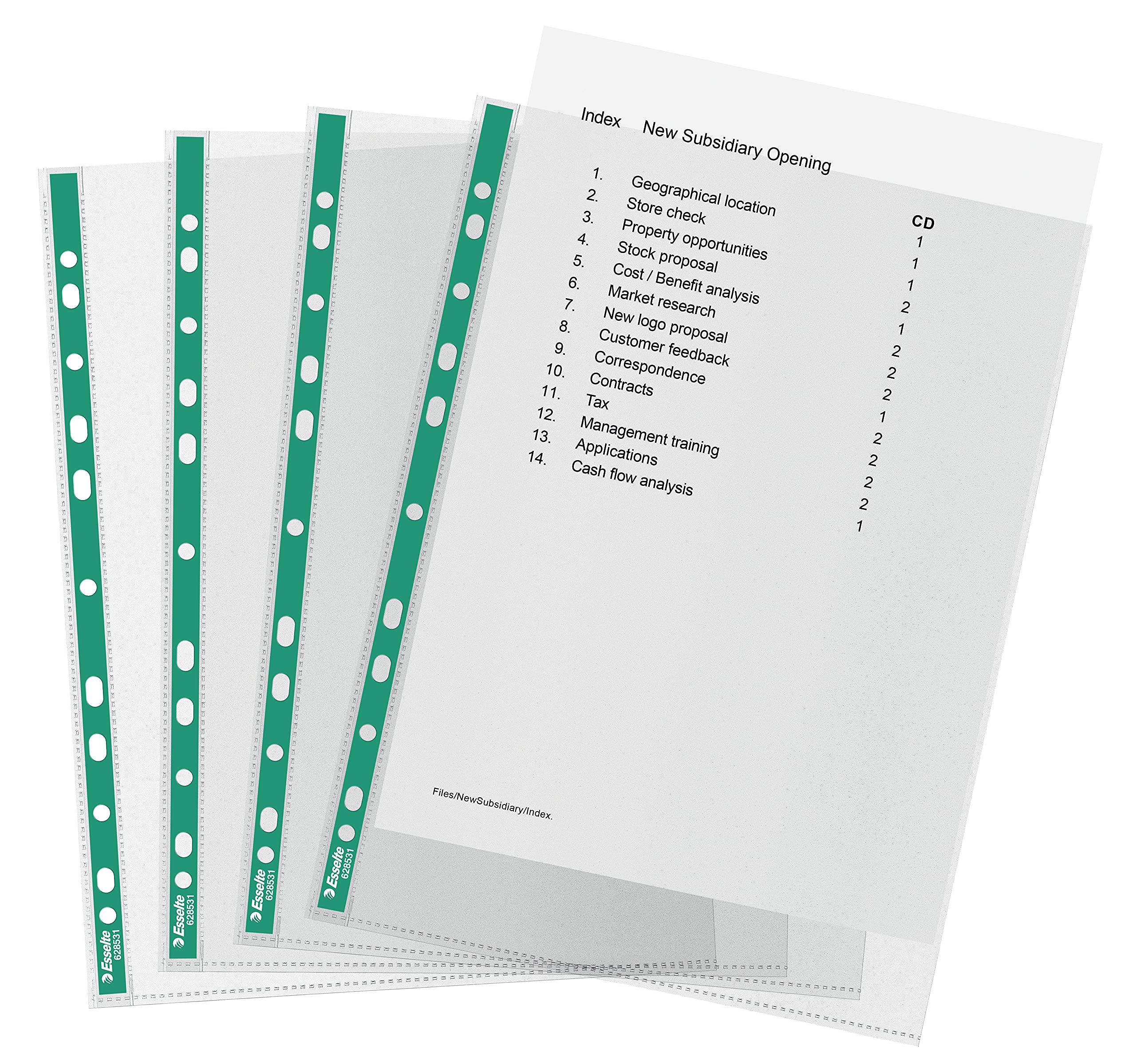 Esselte Premium Punched Pockets A4 Clear Poly Pockets - 100 Pack | 25 Sheet Capacity | 100% Recycled PP