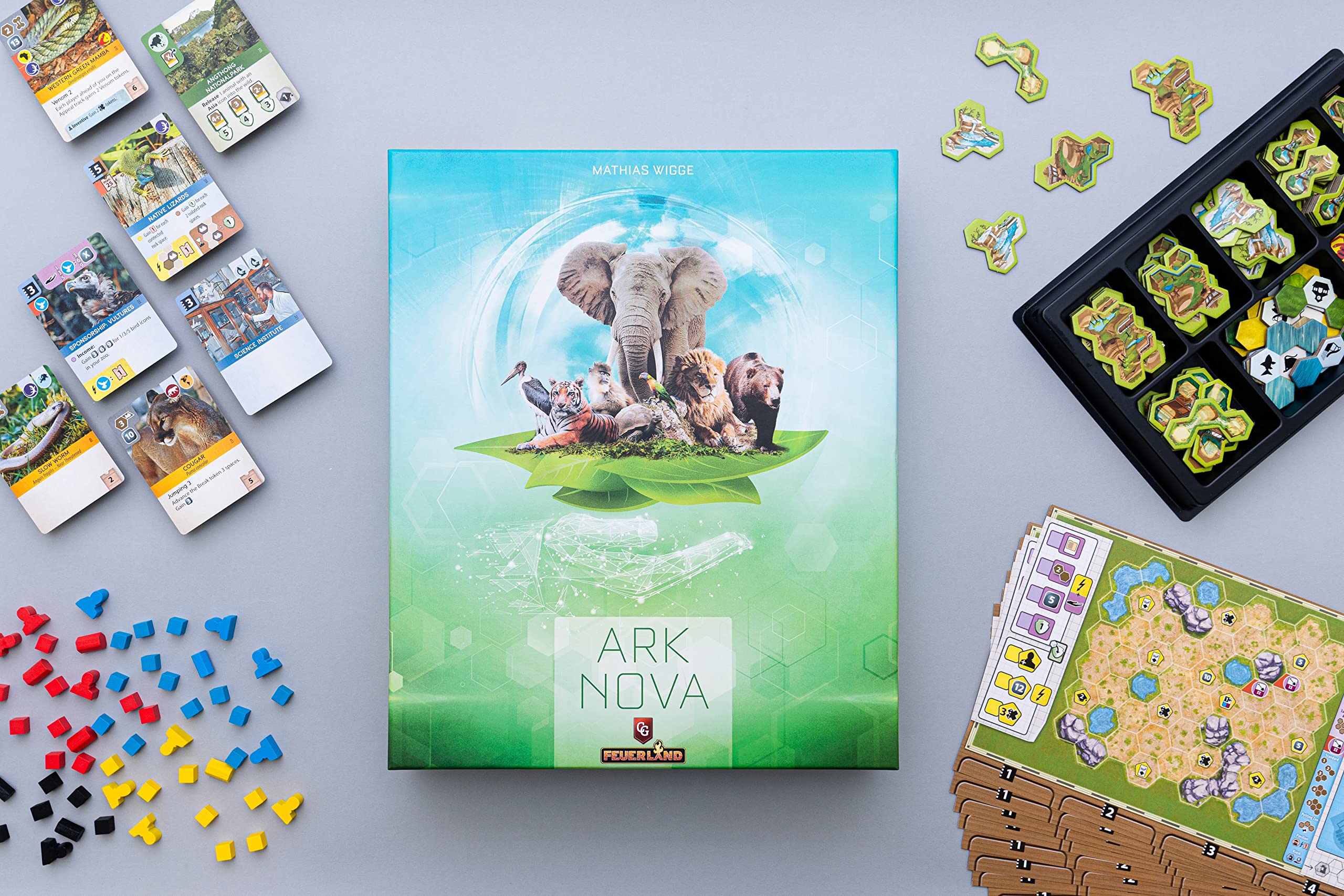 Capstone Games Ark Nova Board Game | Ages 14+ | 1-4 Players | 90-150 Minutes Playing Time