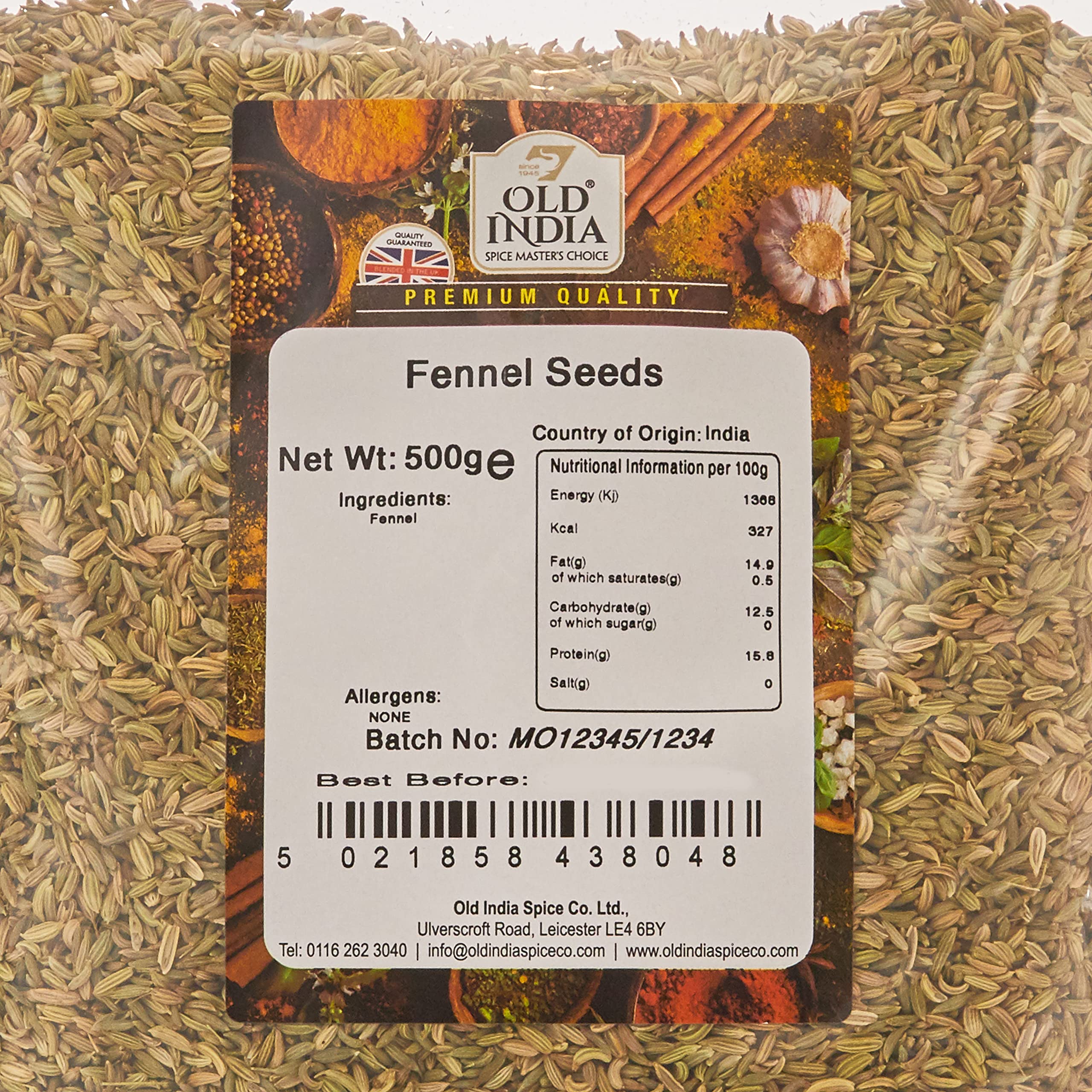 Old India Fennel Seeds - 100% Natural Whole Spice | 500g