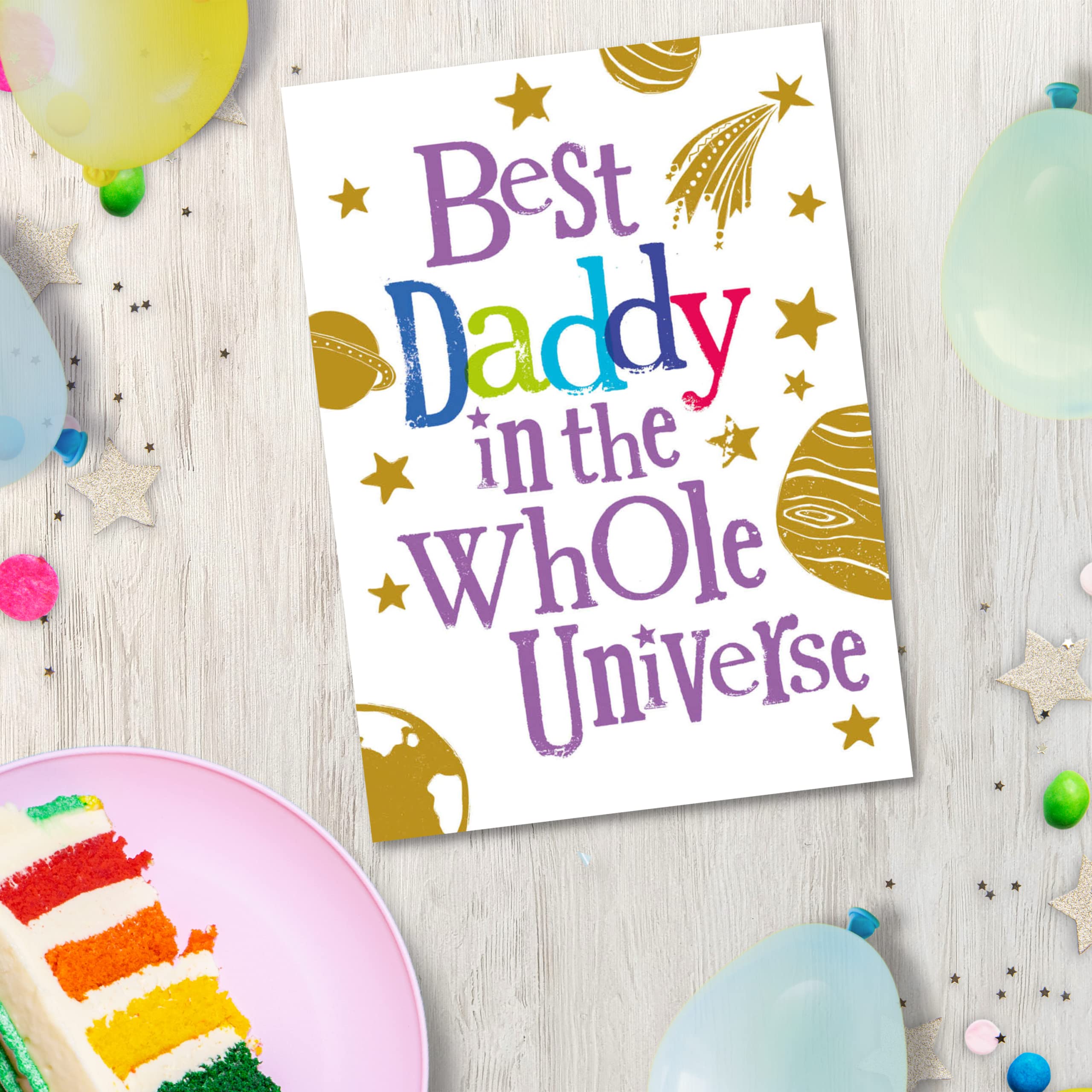 Danilo Promotions LTD Best Daddy In The Universe Greeting Card | 172mm x 124mm | FSC Certified 5