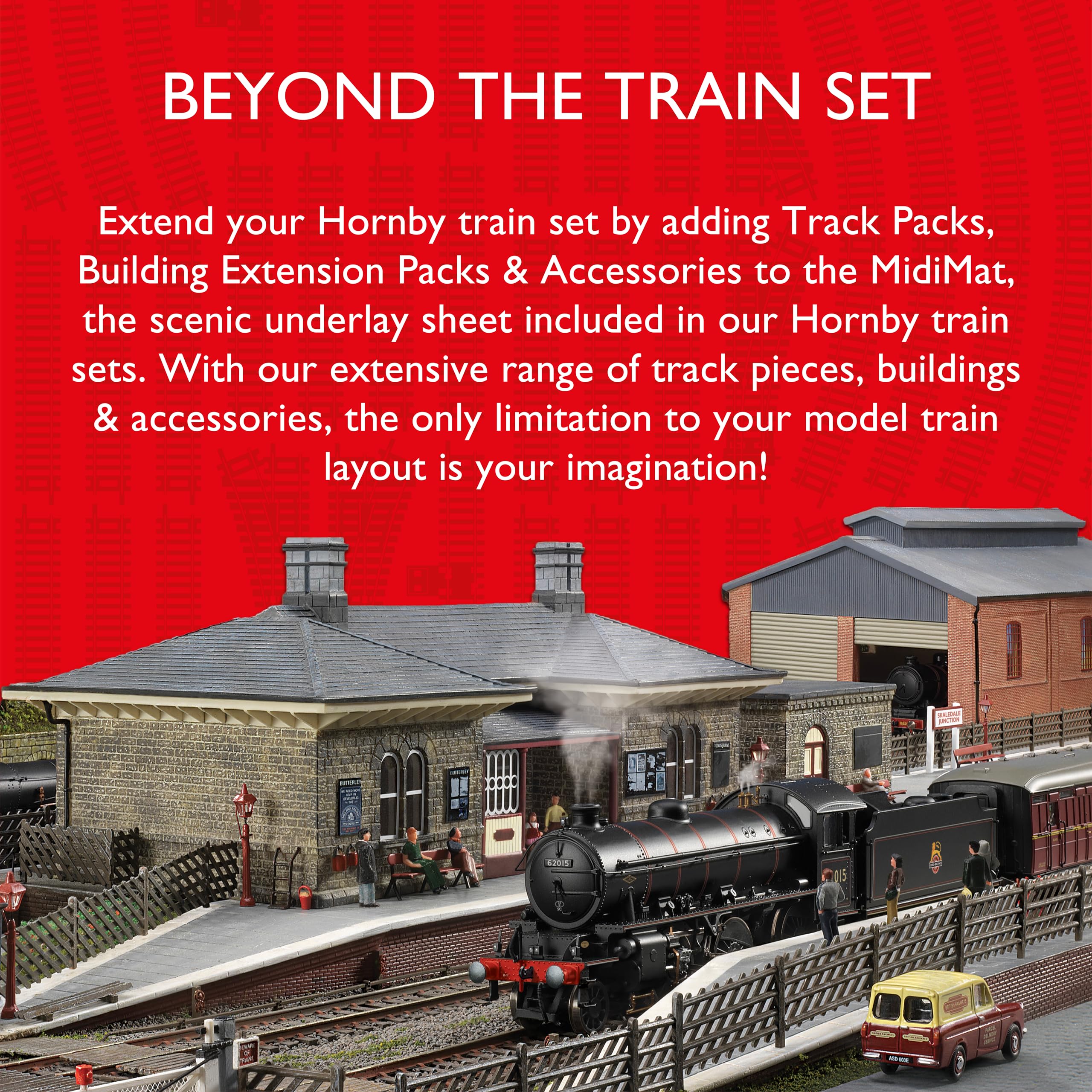 Hornby R601 OO Gauge Double Straight Track - 335mm Length | Black Plastic | Ages 12+ 5