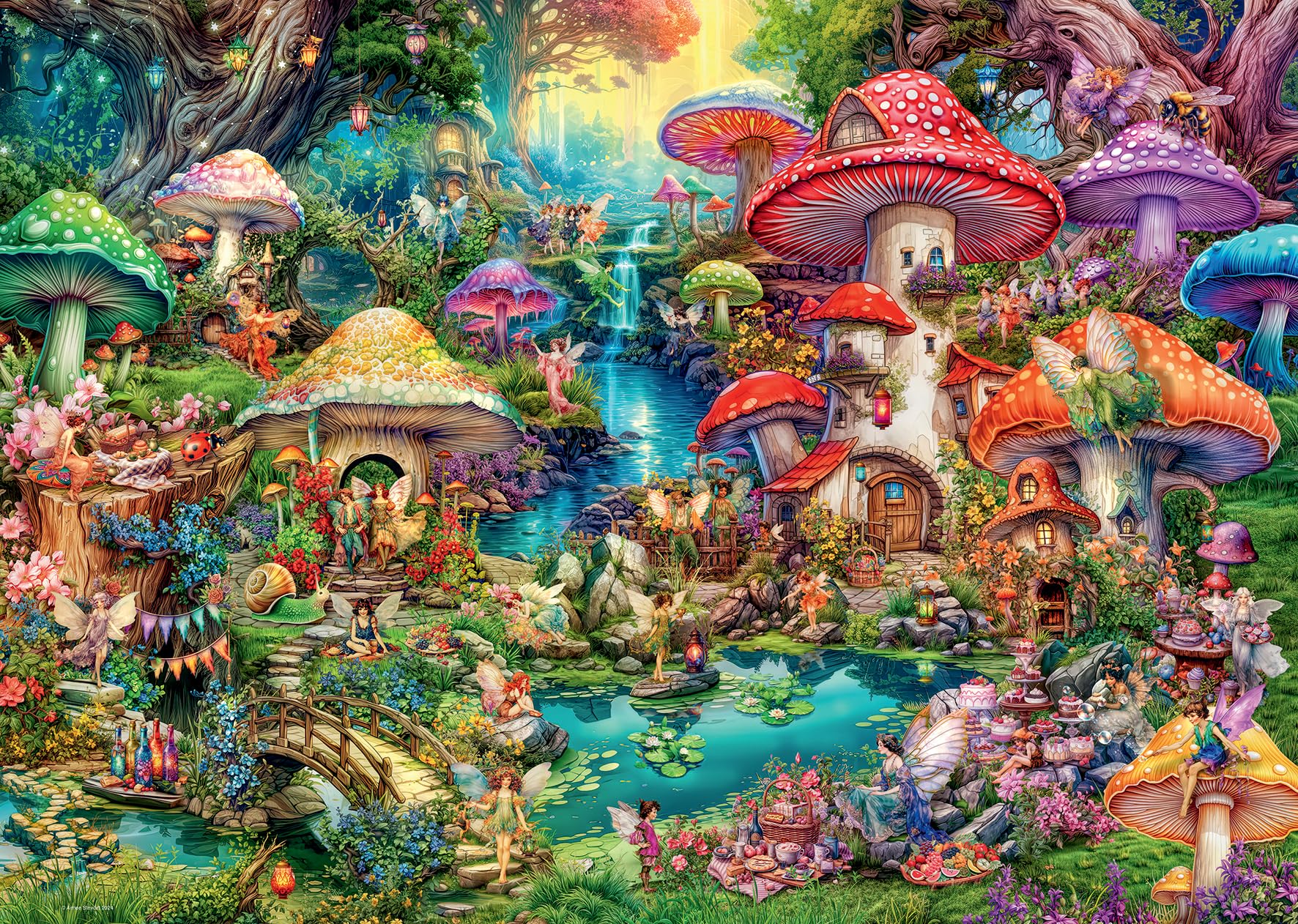 Ravensburger Merry Mushroom Village 1000 Piece Jigsaw Puzzle