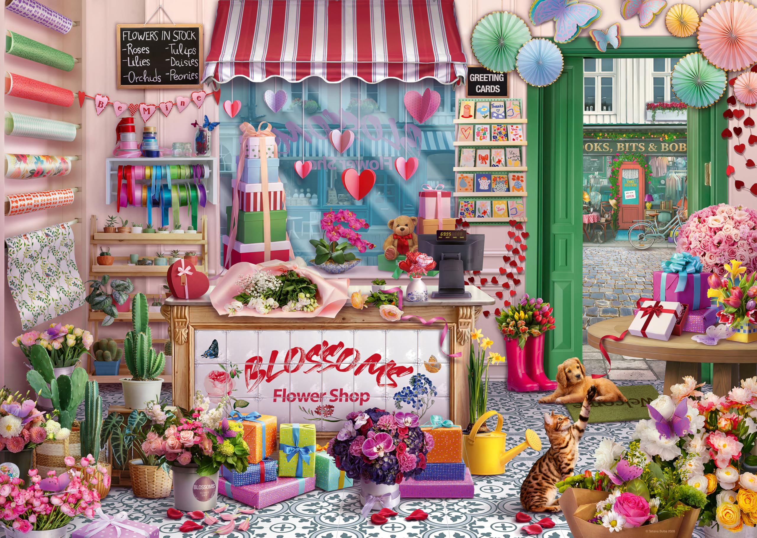 Ravensburger Blossoms Flower Shop 1000 Piece Jigsaw Puzzle - Tetiana Bulba 1