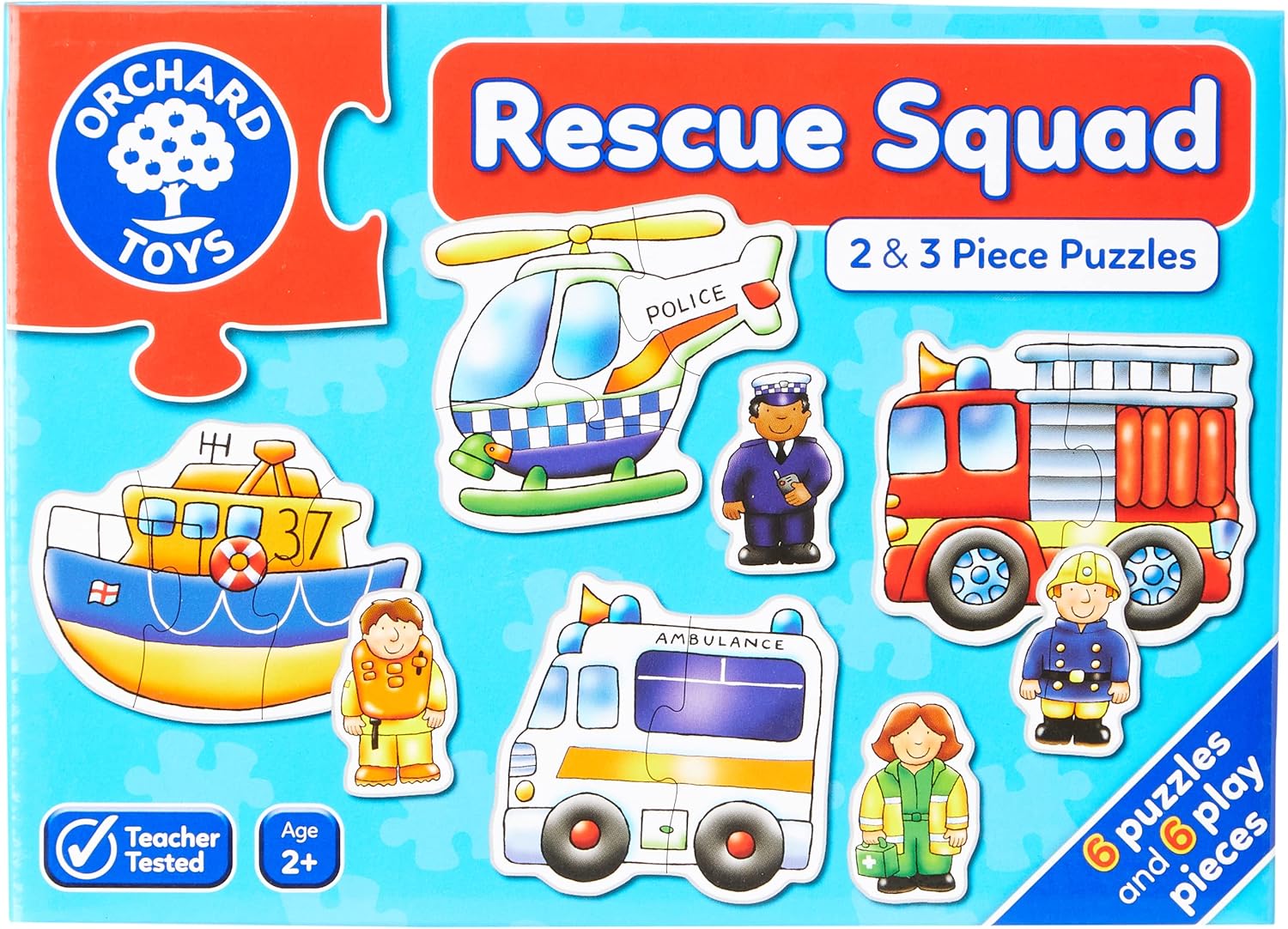 Orchard Toys Rescue Squad Jigsaw Puzzle - 6 Vehicle Puzzles with Character Pieces 1