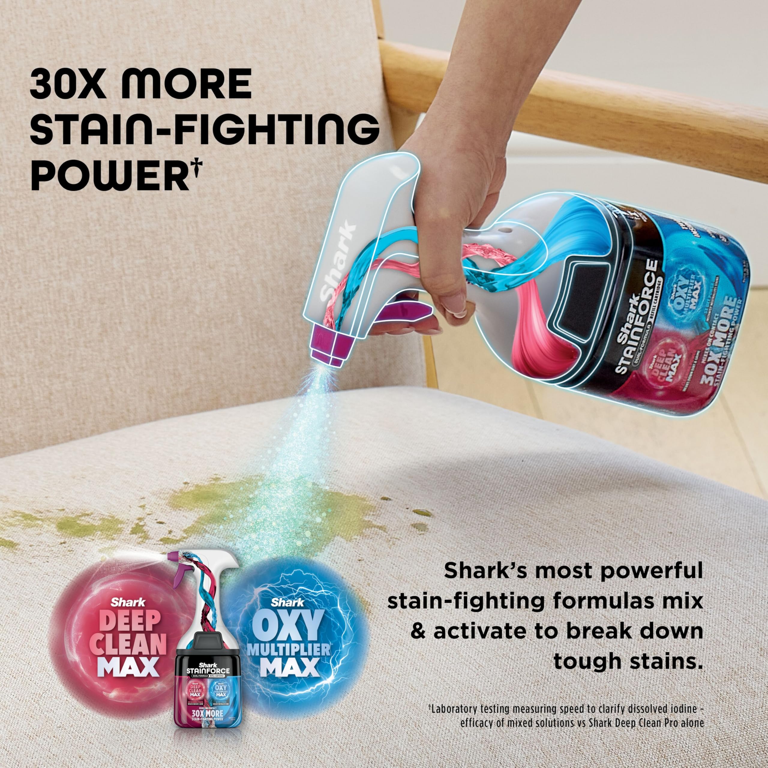 Shark StainForce Dual-Formula Refill Cartridge - Powerful Stain & Odour Elimination for Homes with Pets