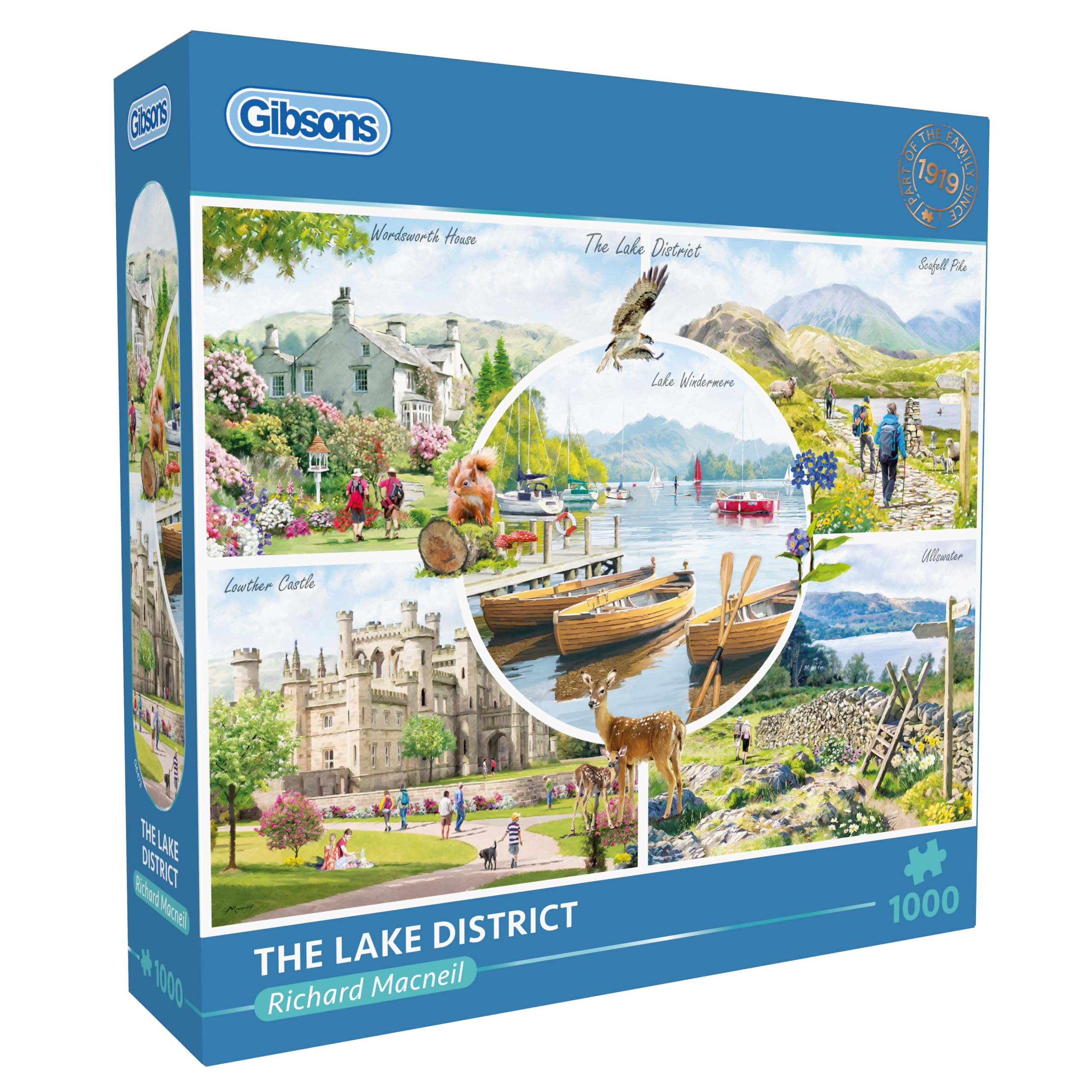 Gibsons The Lake District 1000 Piece Jigsaw Puzzle for Adults | Richard MacNeil Montage 1