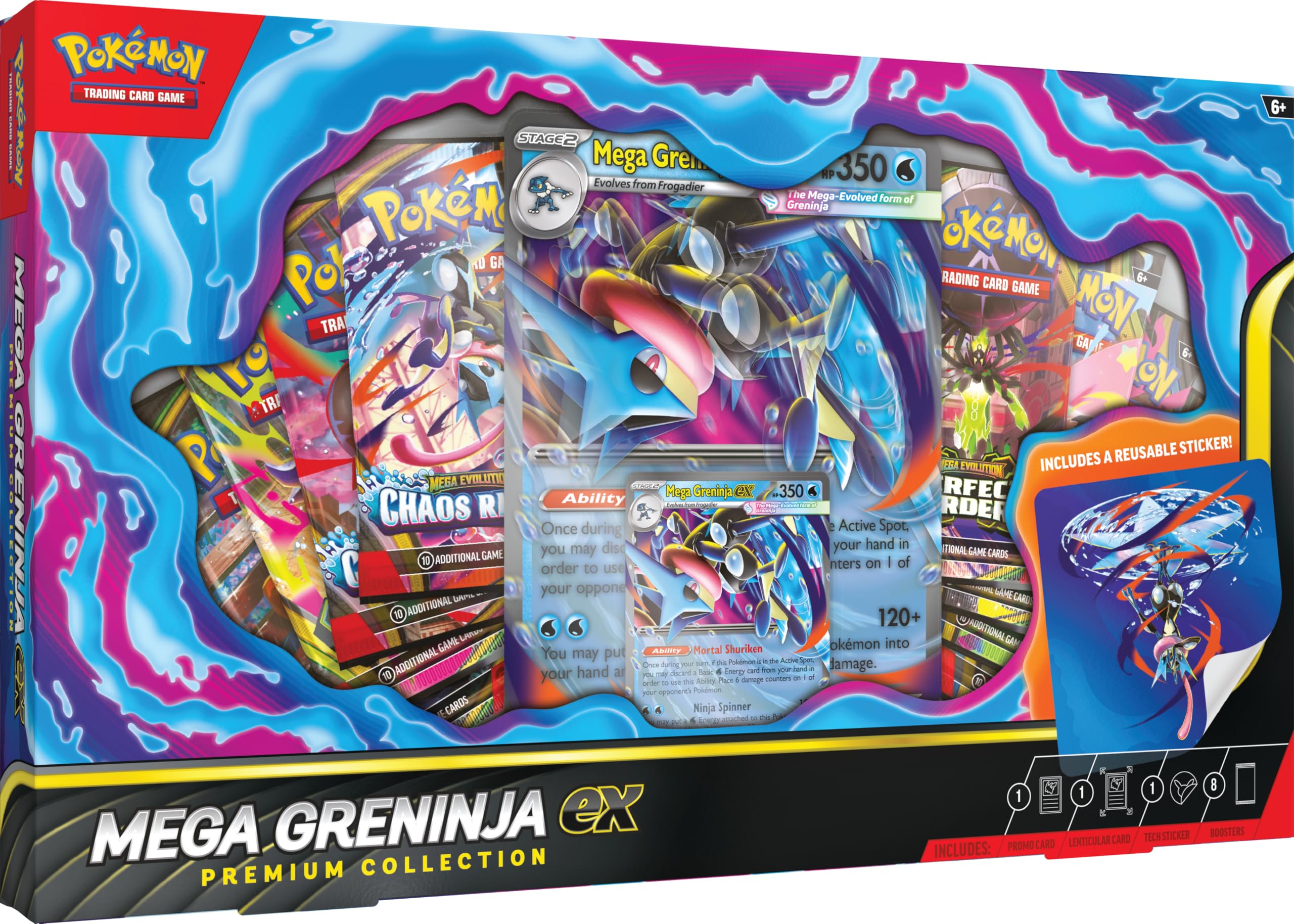Pokémon TCG: Mega Greninja ex Premium Collection - 8 Booster Packs