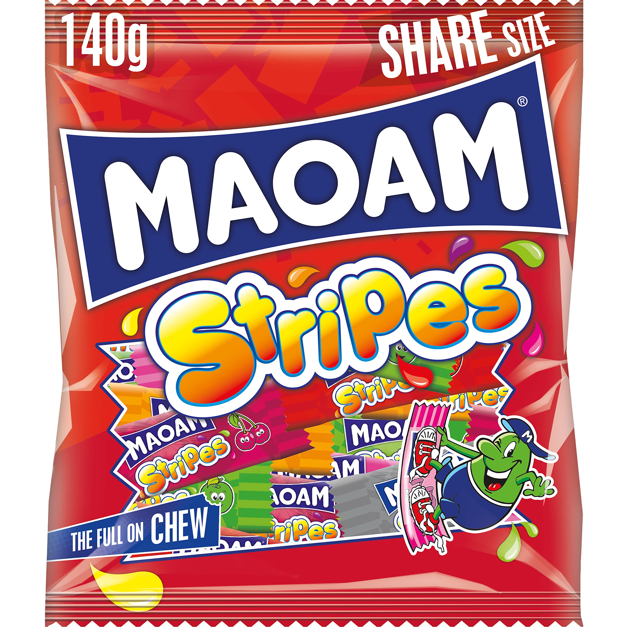 Maoam Stripes Fruit Chewy Sweets - 140g Pack
