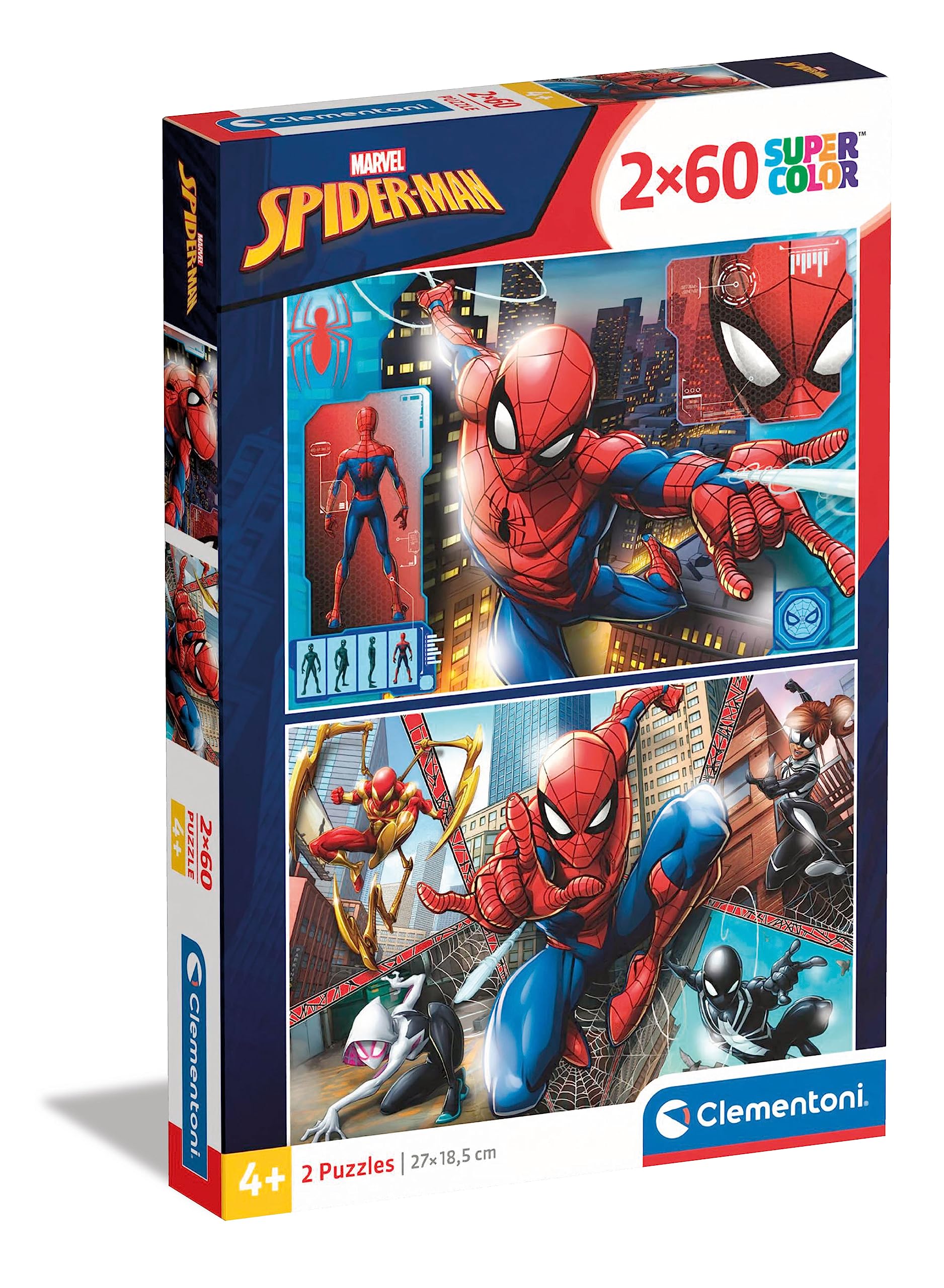 Clementoni Spiderman 2 x 60-Piece SuperColor Puzzle for Children 1