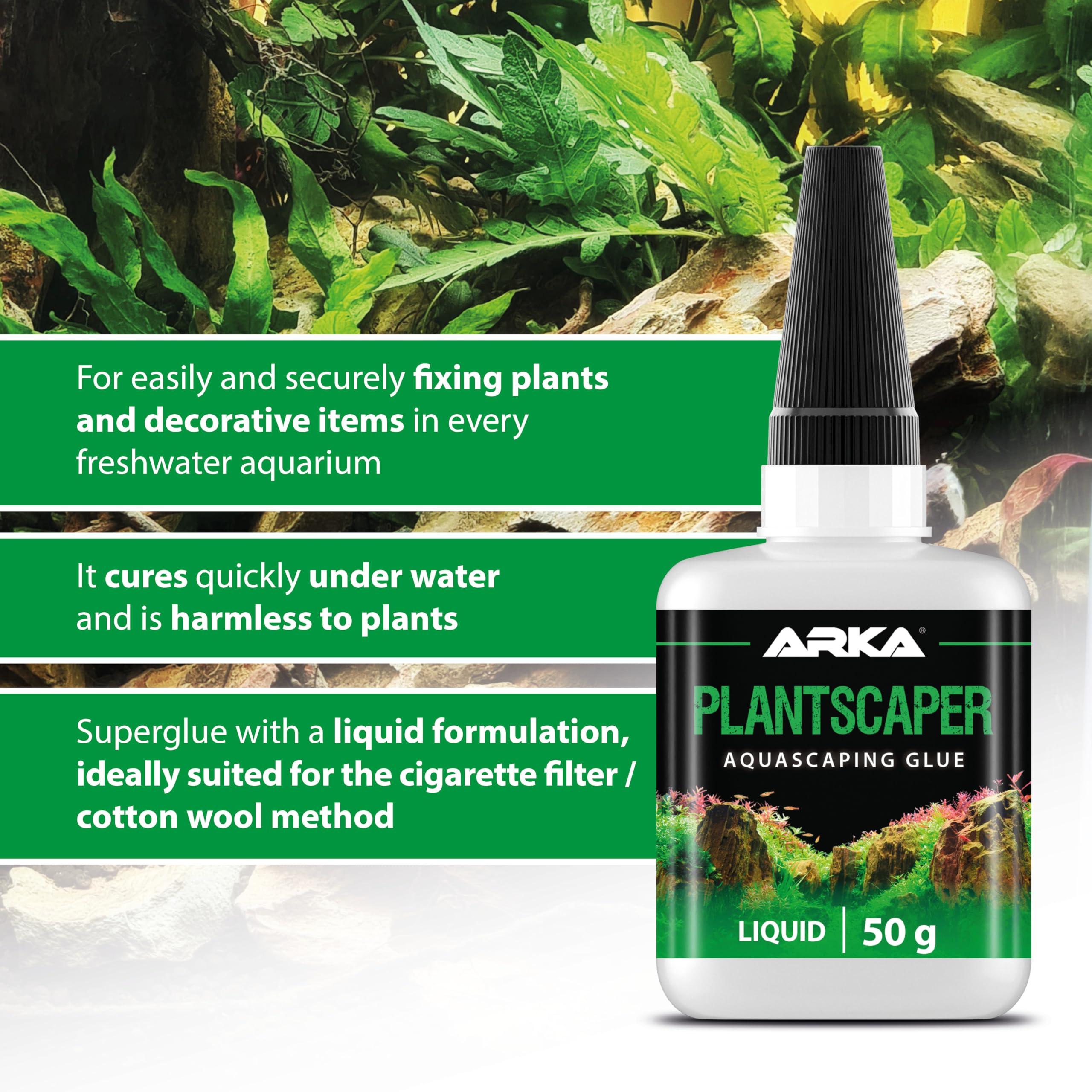 ARKA Plantscaper Liquid Adhesive - 50g Strong Liquid Cyanoacrylate for Aquascaping 3