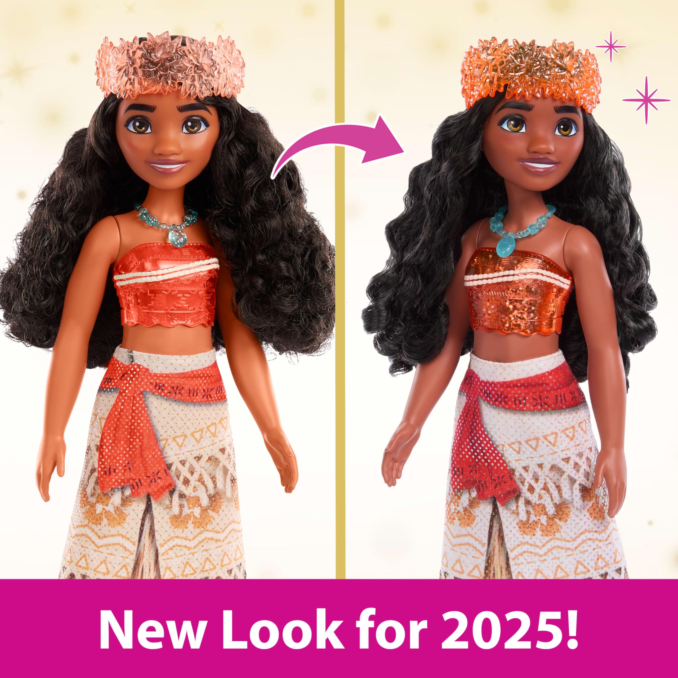 Mattel Disney Princess Moana Posable Fashion Doll with Sparkling Clothing and Accessories, 11 inches, HLW05 3