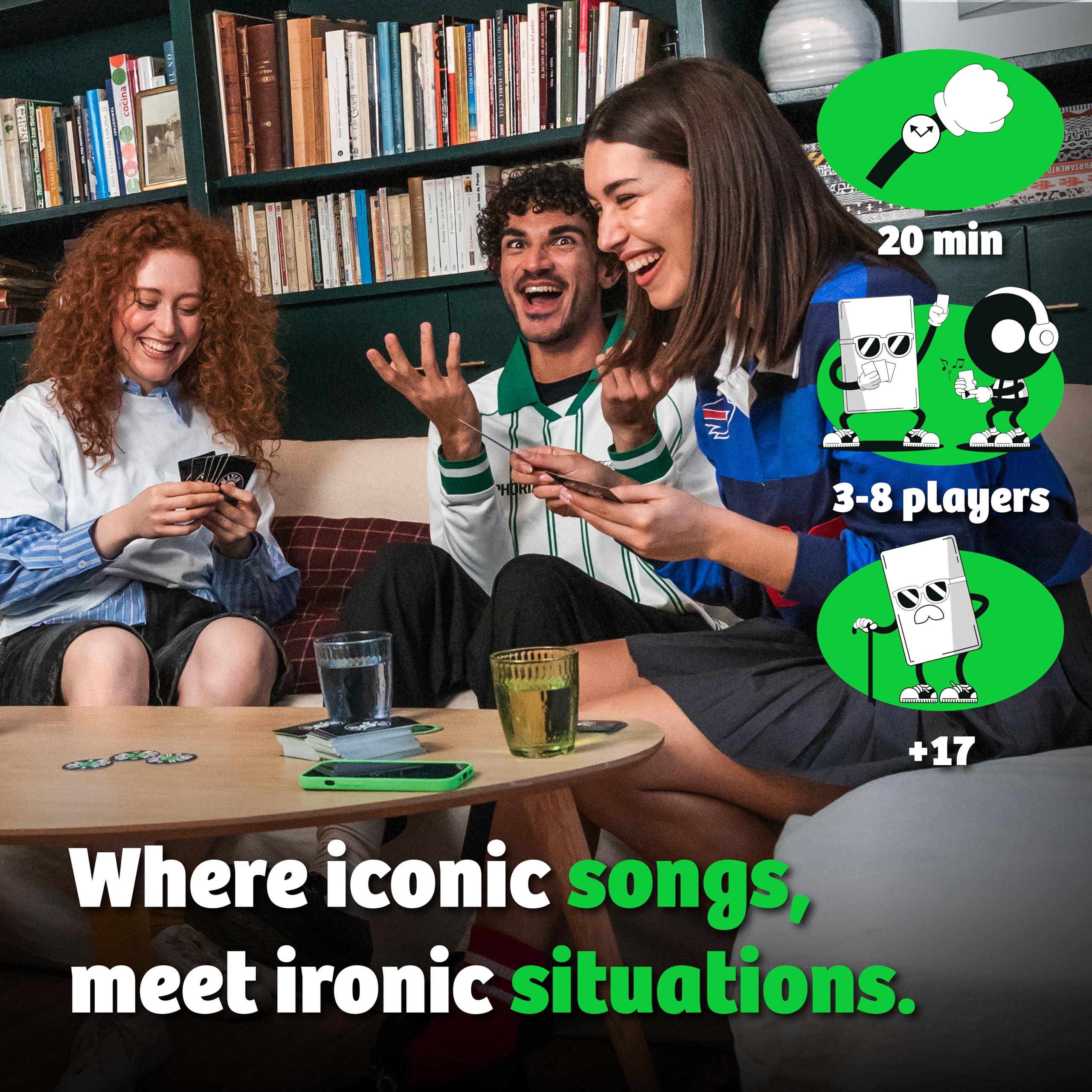 Jumbo Match My Beat Music Party Game - 200 Songs & 400 Scenarios | Adult Card Game 3