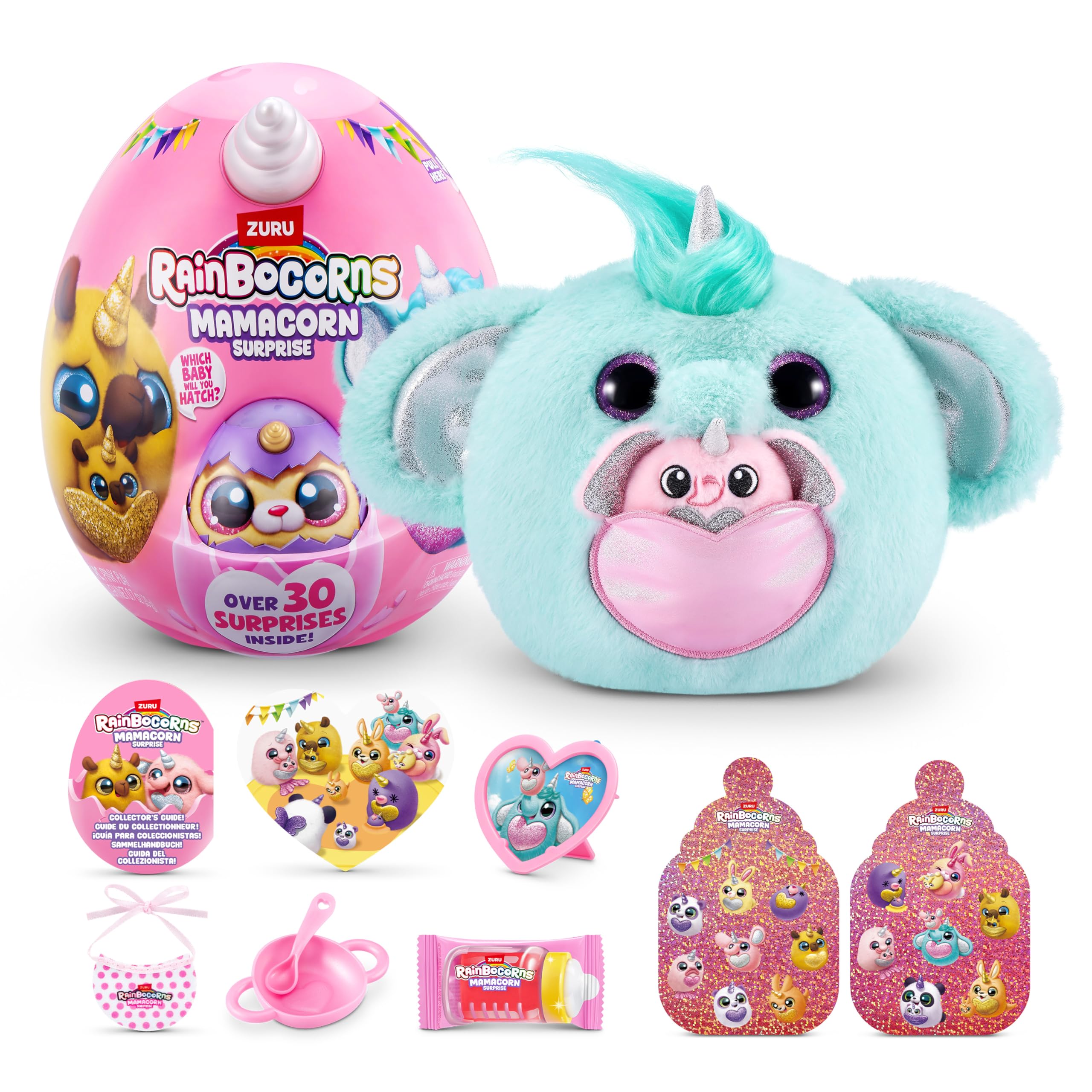 Rainbocorns Mamacorn Surprise by ZURU - Collectible Plush Toy with 30+ Surprises for Girls 3+