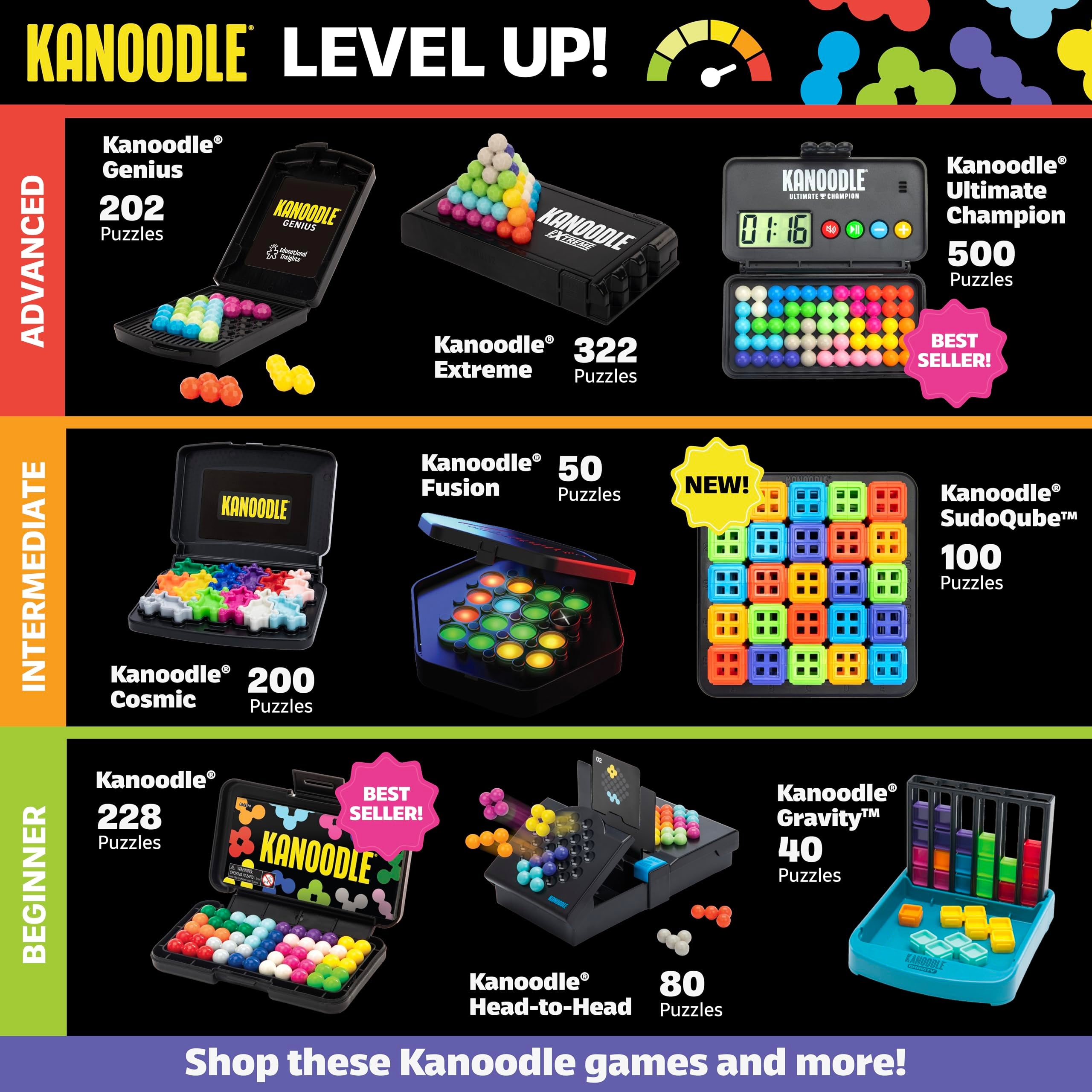 Learning Resources Kanoodle 3D Brain Teaser Puzzle Game - 200+ Challenges | Ages 7+ | 1 Player 7