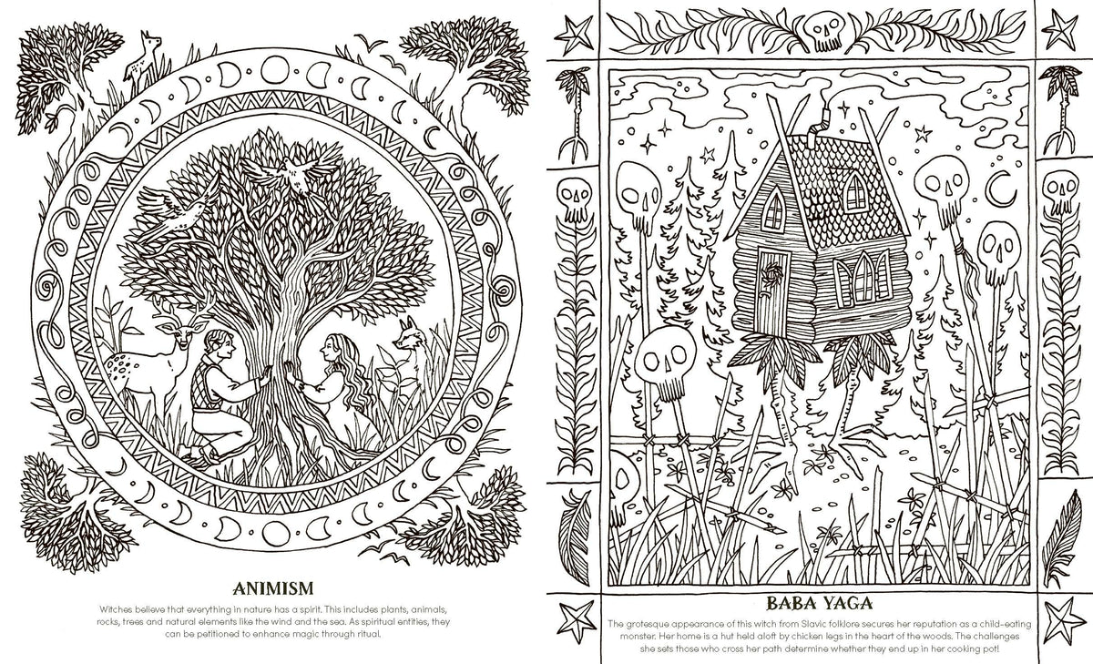 Quadrille Publishing - Into the Coven Witch Colouring Book - 96 Pages