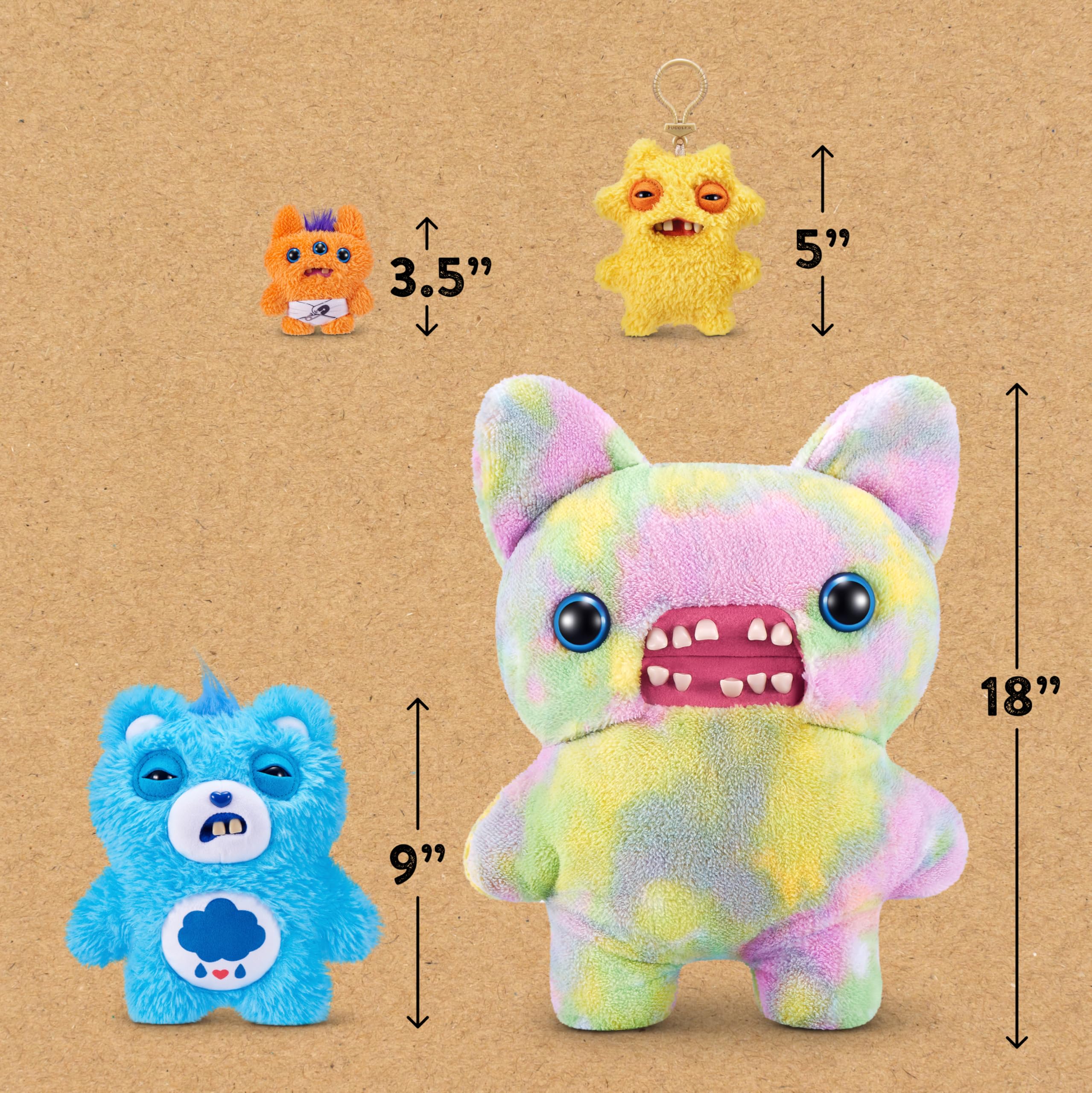 Fuggler Care Bears 9-Inch Plush Toy - Grumpy Bear | Human-Like Teeth | Ages 4+ 6