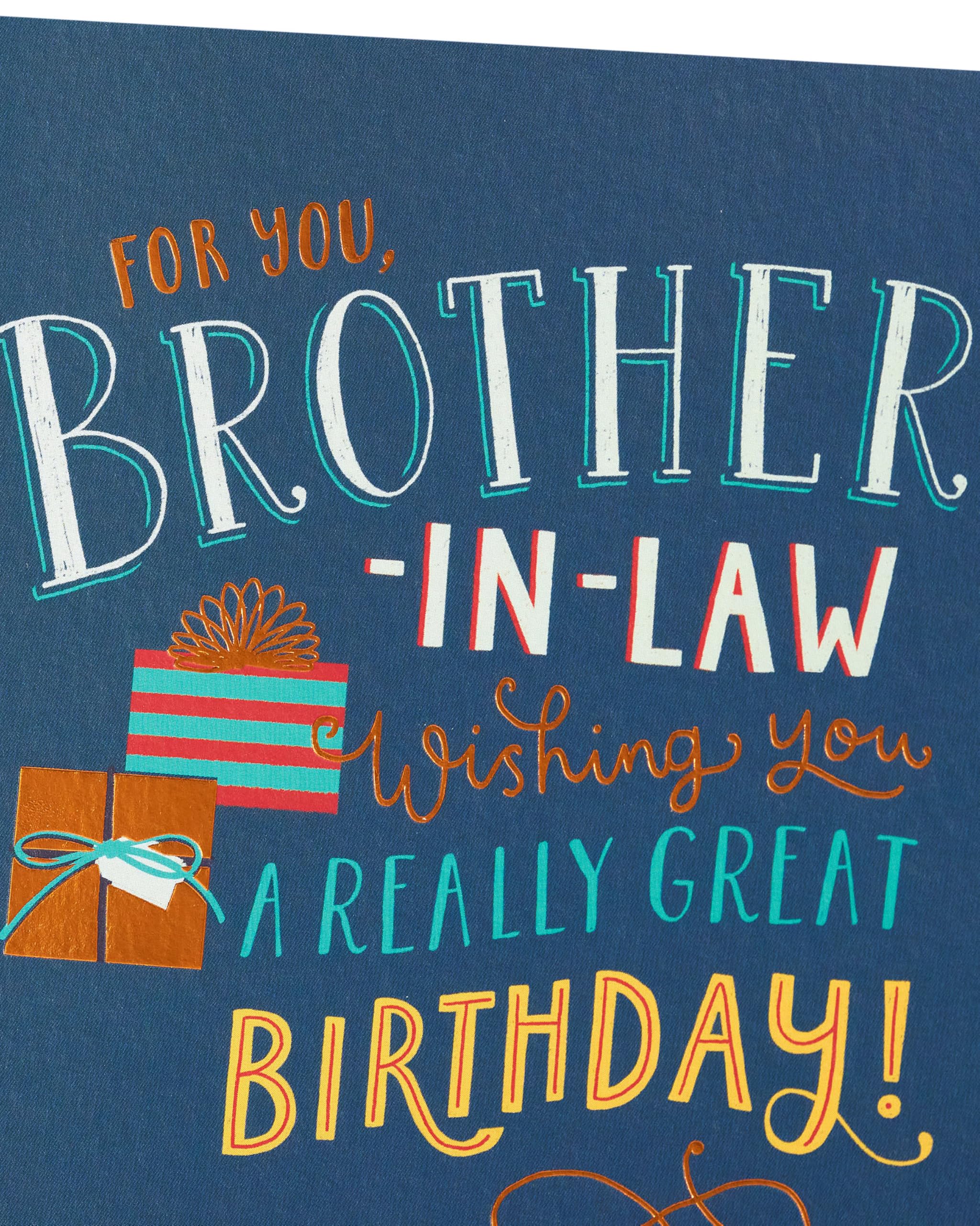 UK Greetings Birthday Card for Brother-in-Law with Gold Foil Finish | 165 x 190 mm 4