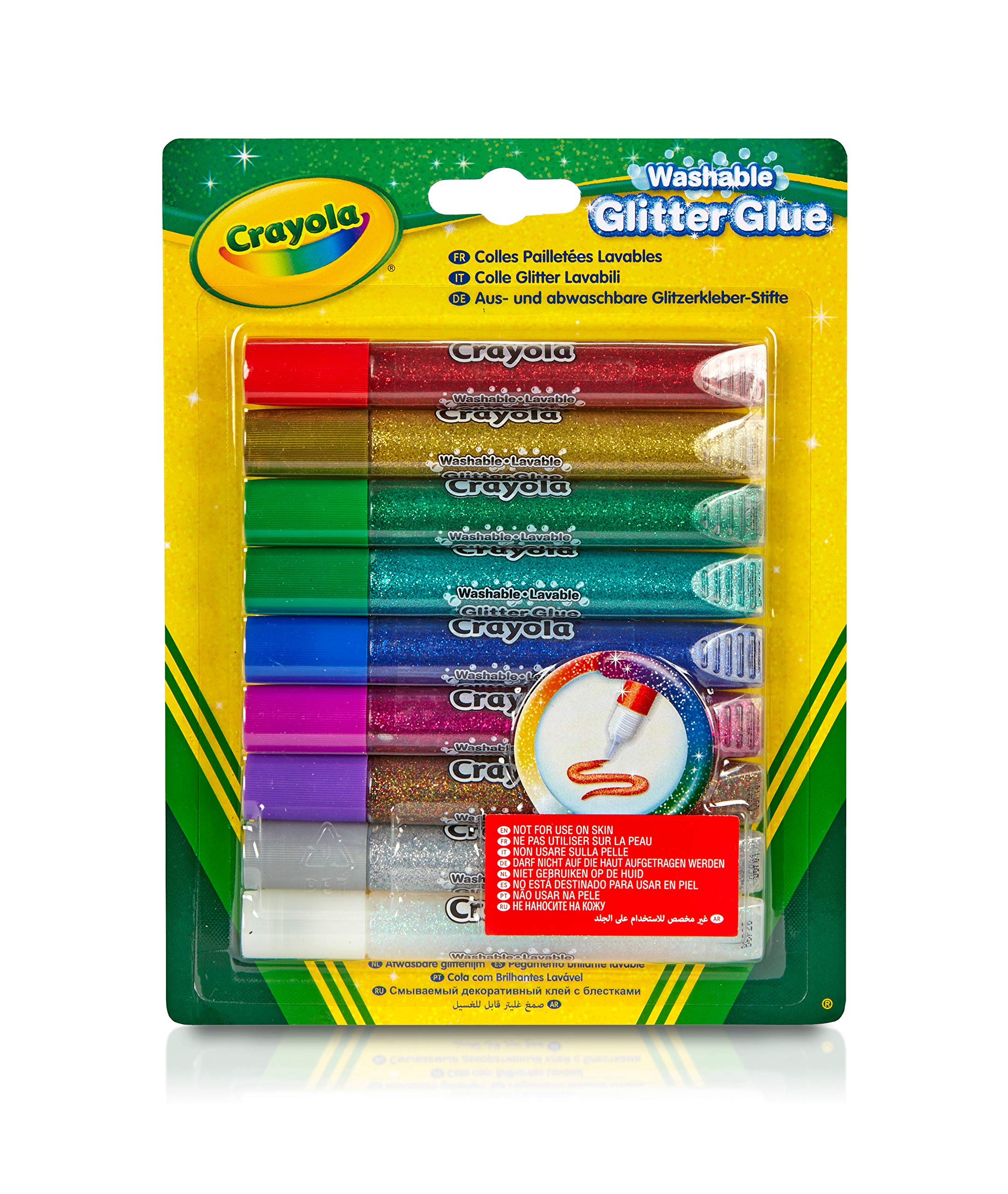 CRAYOLA 9 Count Washable Glitter Glue Set | Assorted Colors | Ages 3+ 1