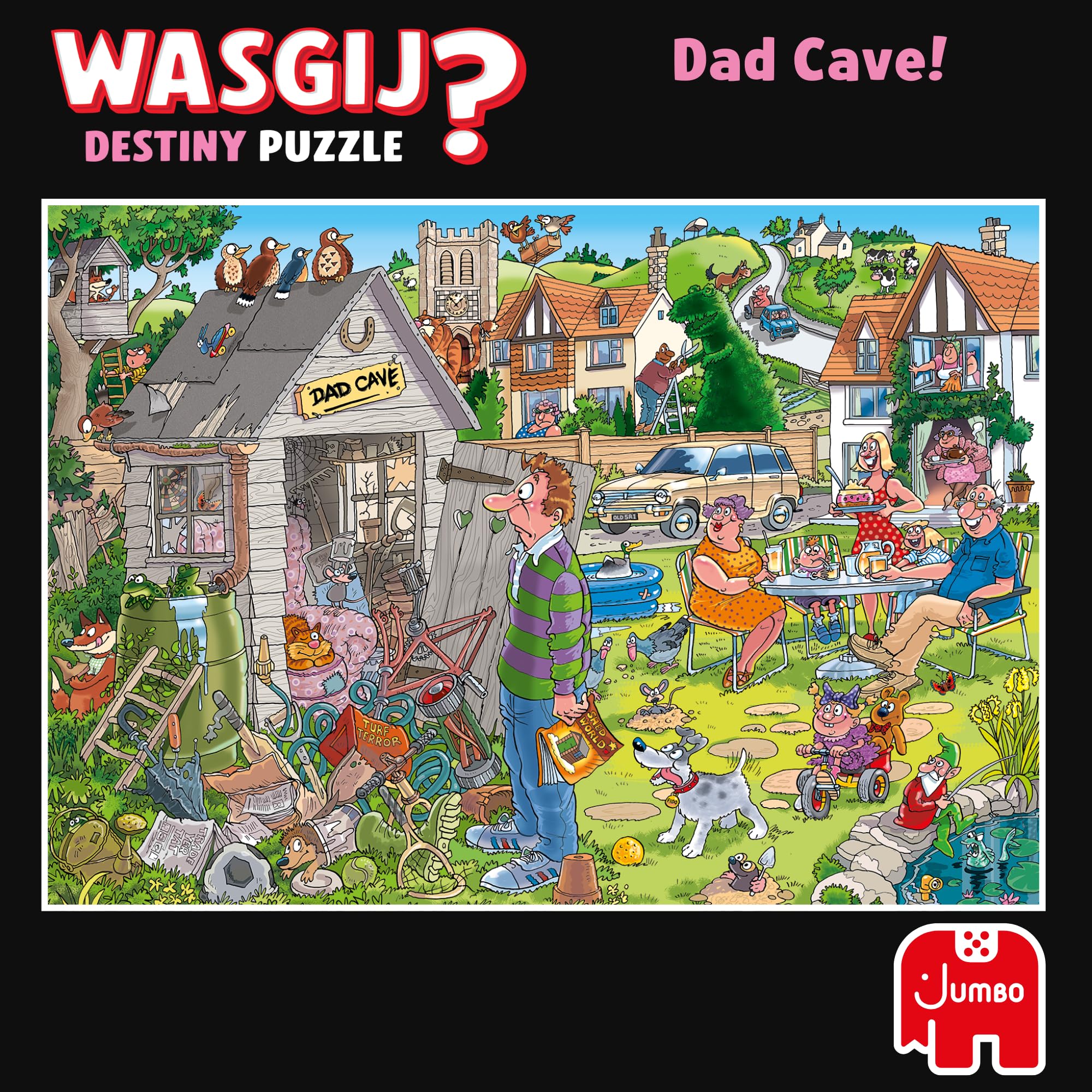 Jumbo Wasgij Destiny 28 Dad Cave - Unique 1000 Piece Jigsaw Puzzle for Adults 6