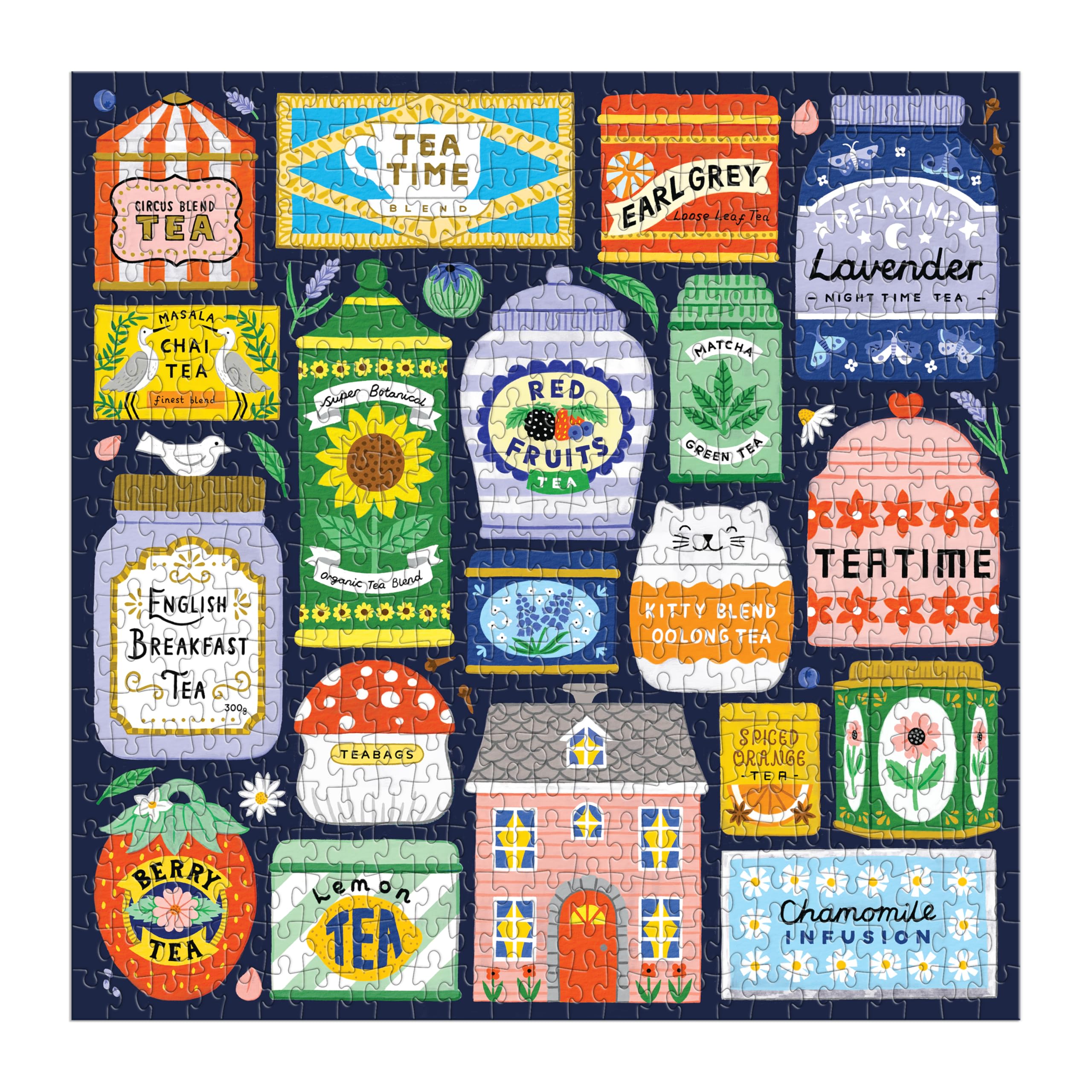 Galison Spot Of Tea Jigsaw Puzzle - 500 Pieces | Bright Artwork | Ages 12+ | 27" x 20" 6